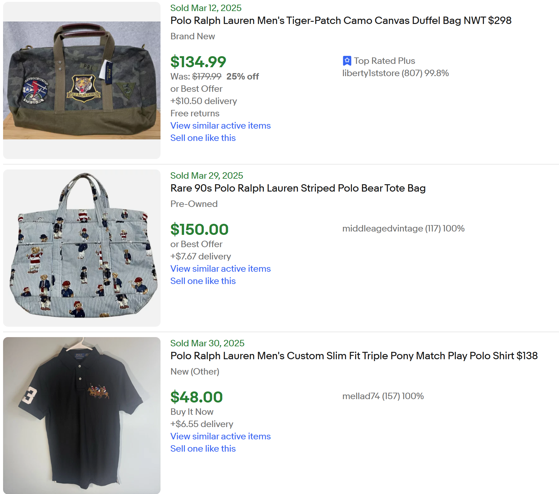 vintage ralph laren polo sold on ebay