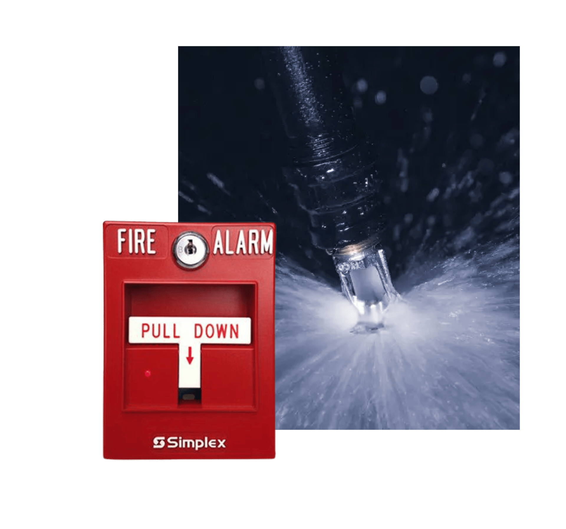 a fire alarm alarm clock and a fire hydrant