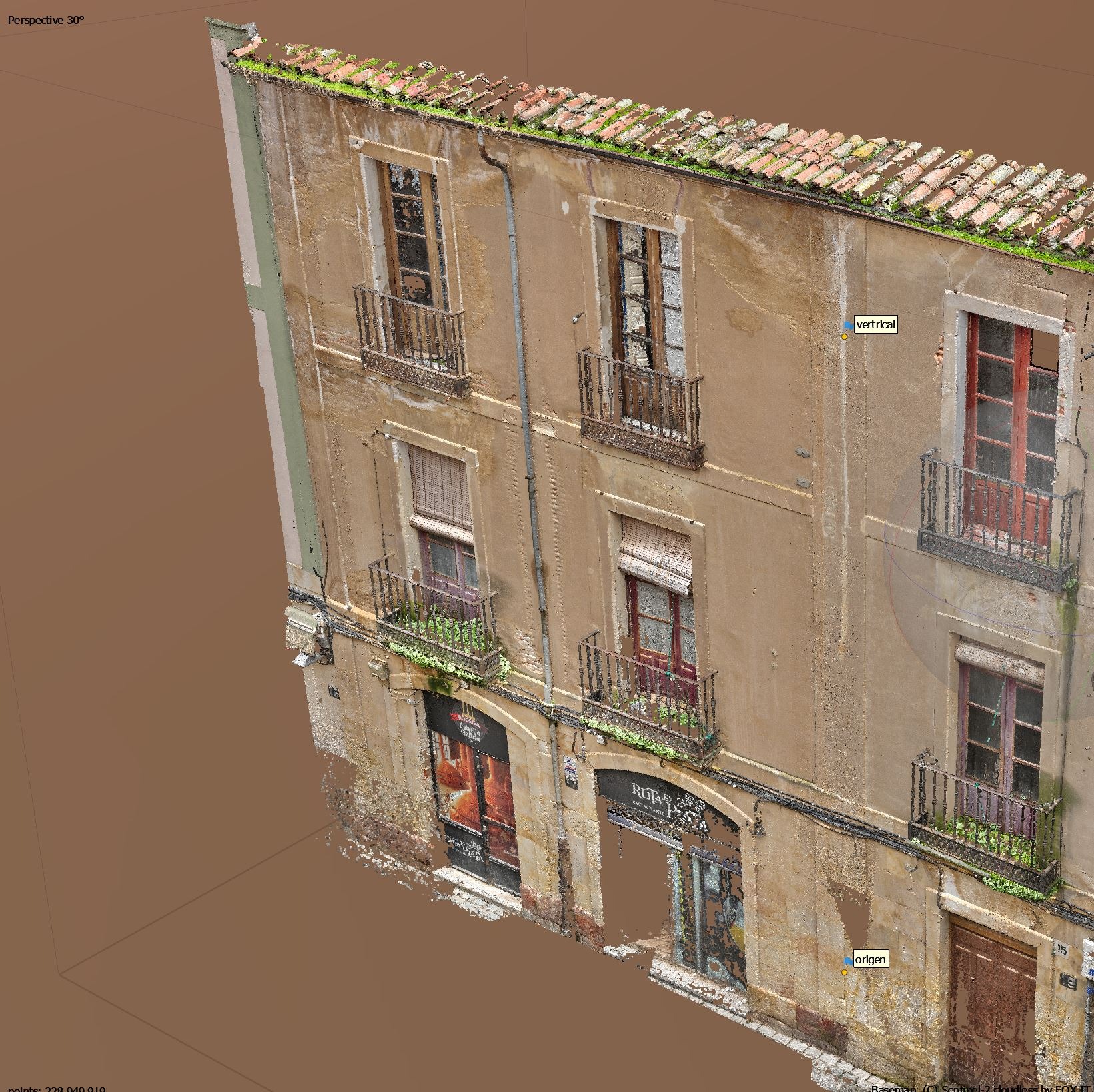 modelo 3D de fachada para rehabilitación