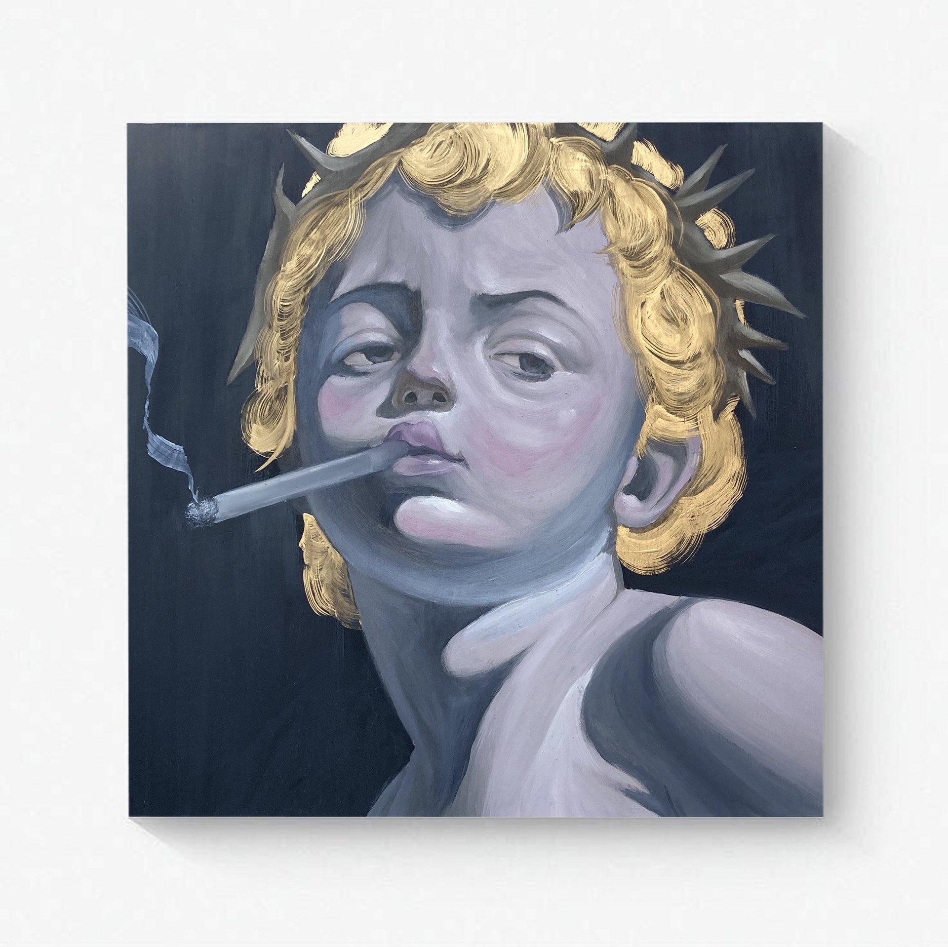 Pintura al óleo sobre madera. 30x30 cm.