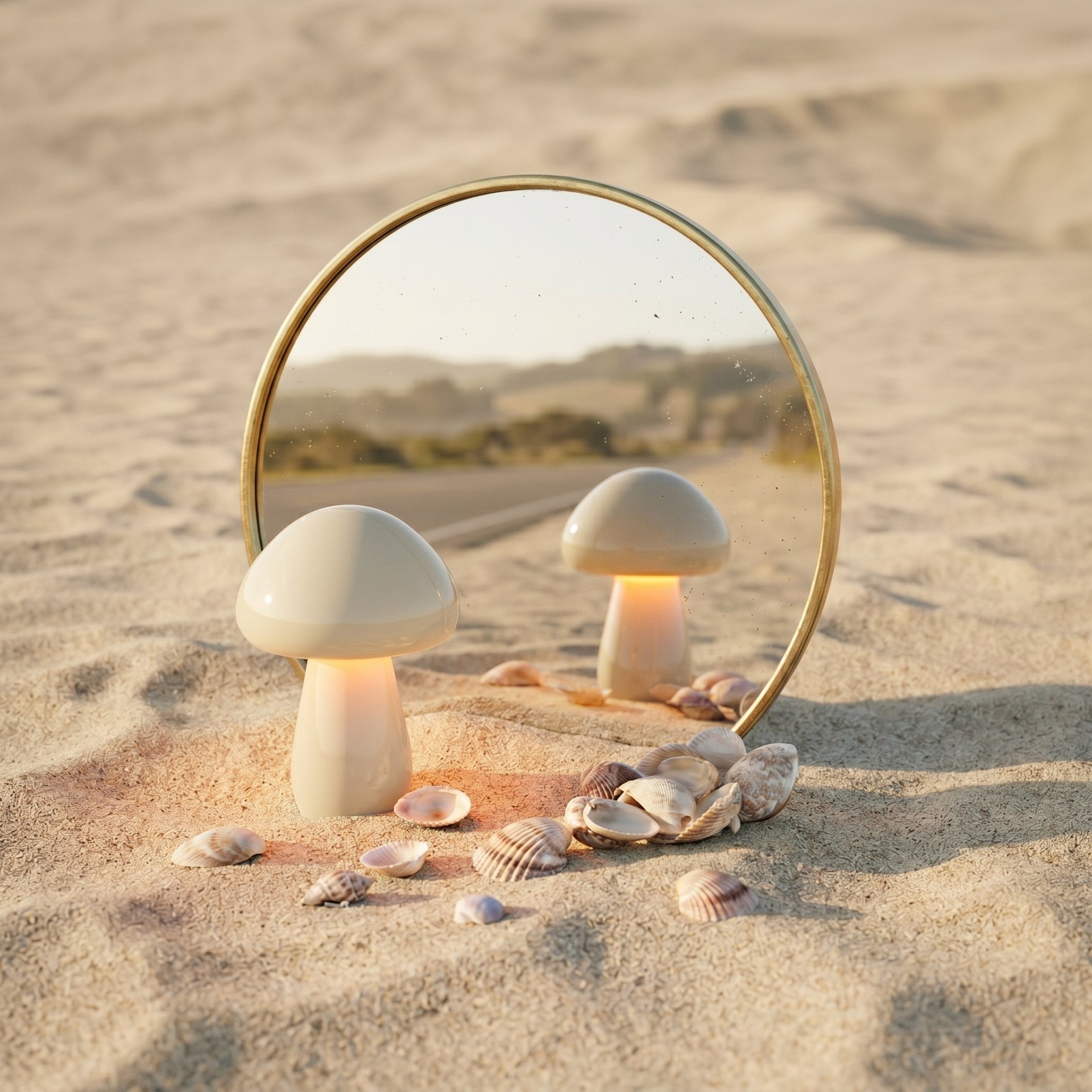 Caprina Table Lamp by Aur Living – Modern mushroom table lamp with warm ambient lighting