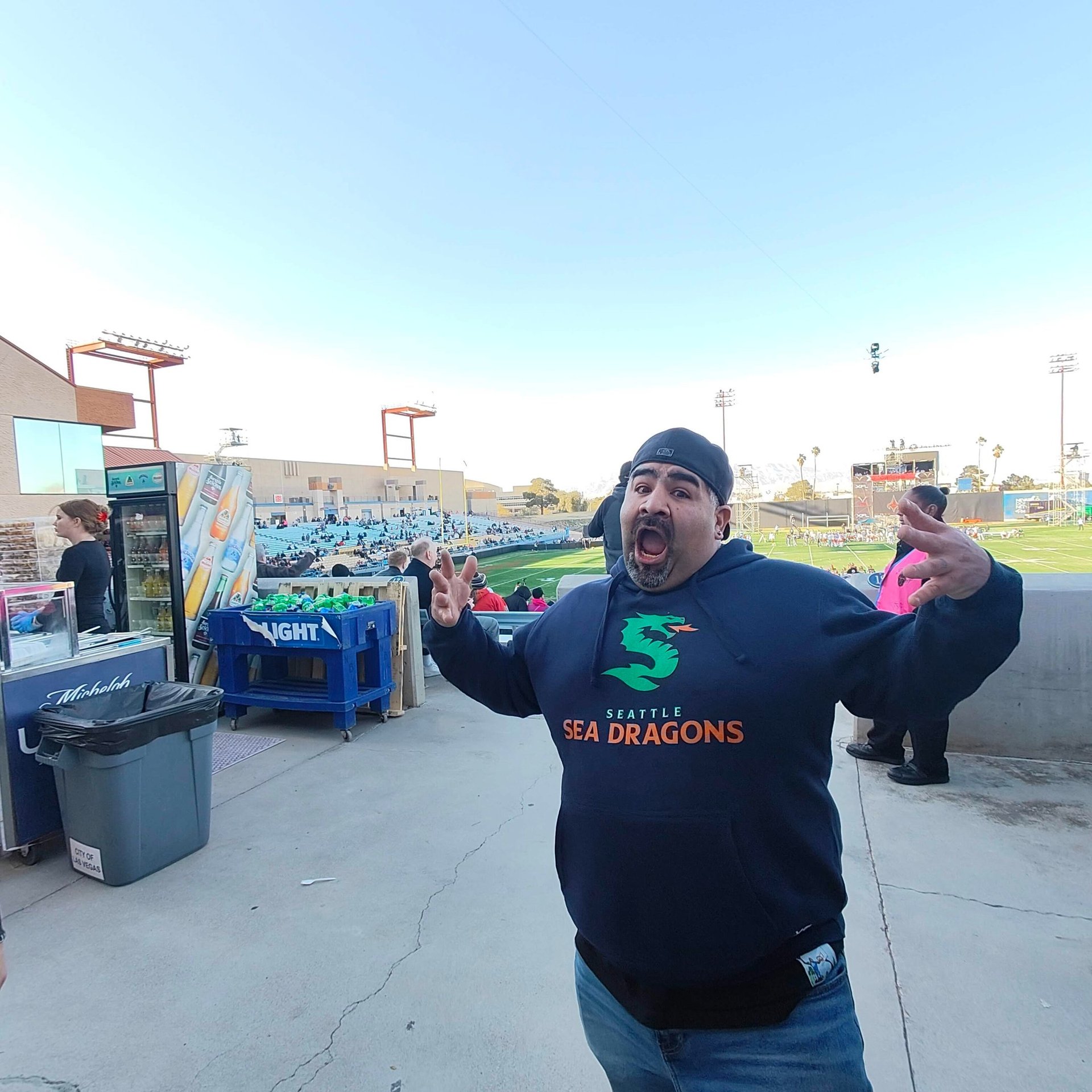 Joke Daddy at Seattle Sea Dragons Football Game in Las Vegas