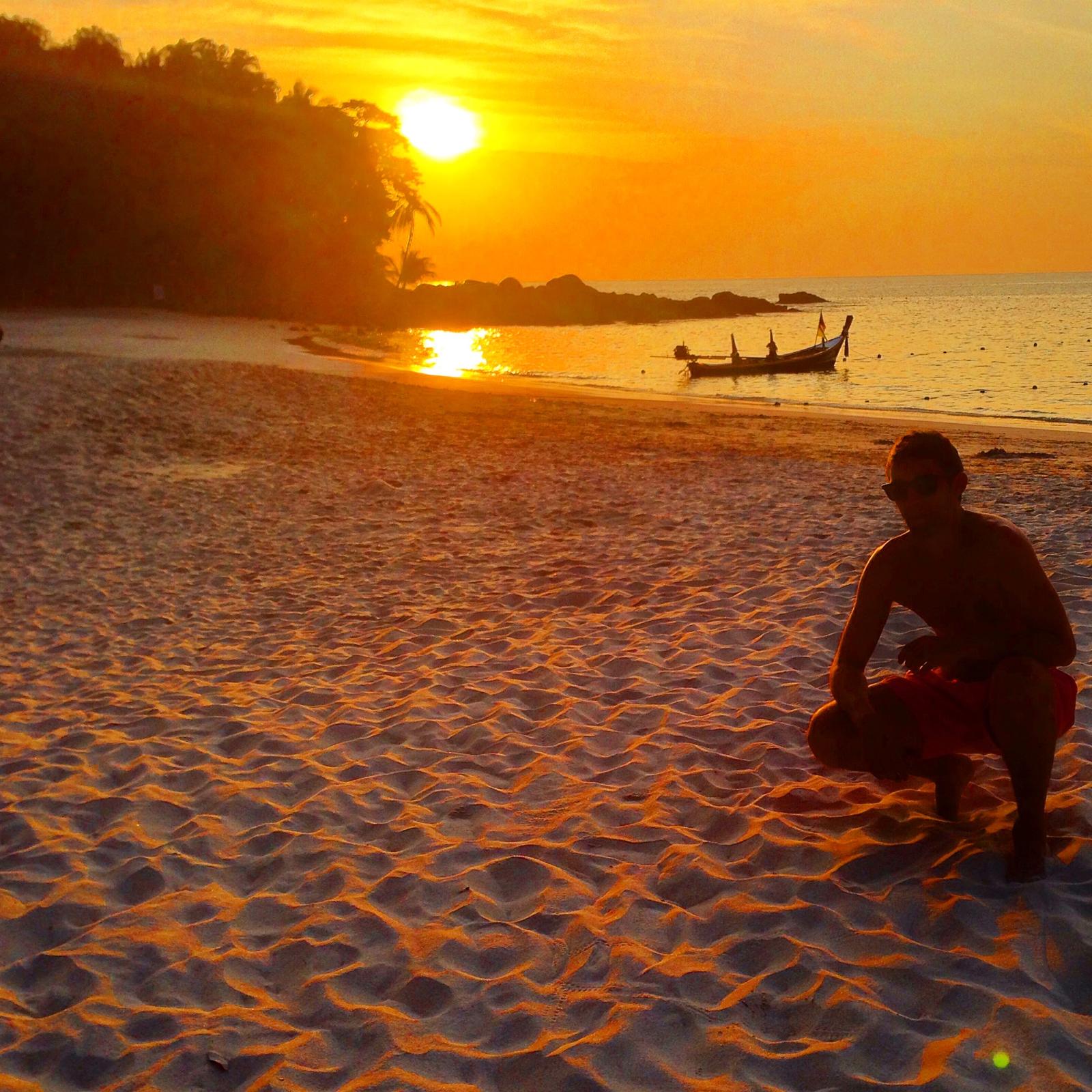 Francesco Margaretini in Thailand during sunset on the beach on holiday