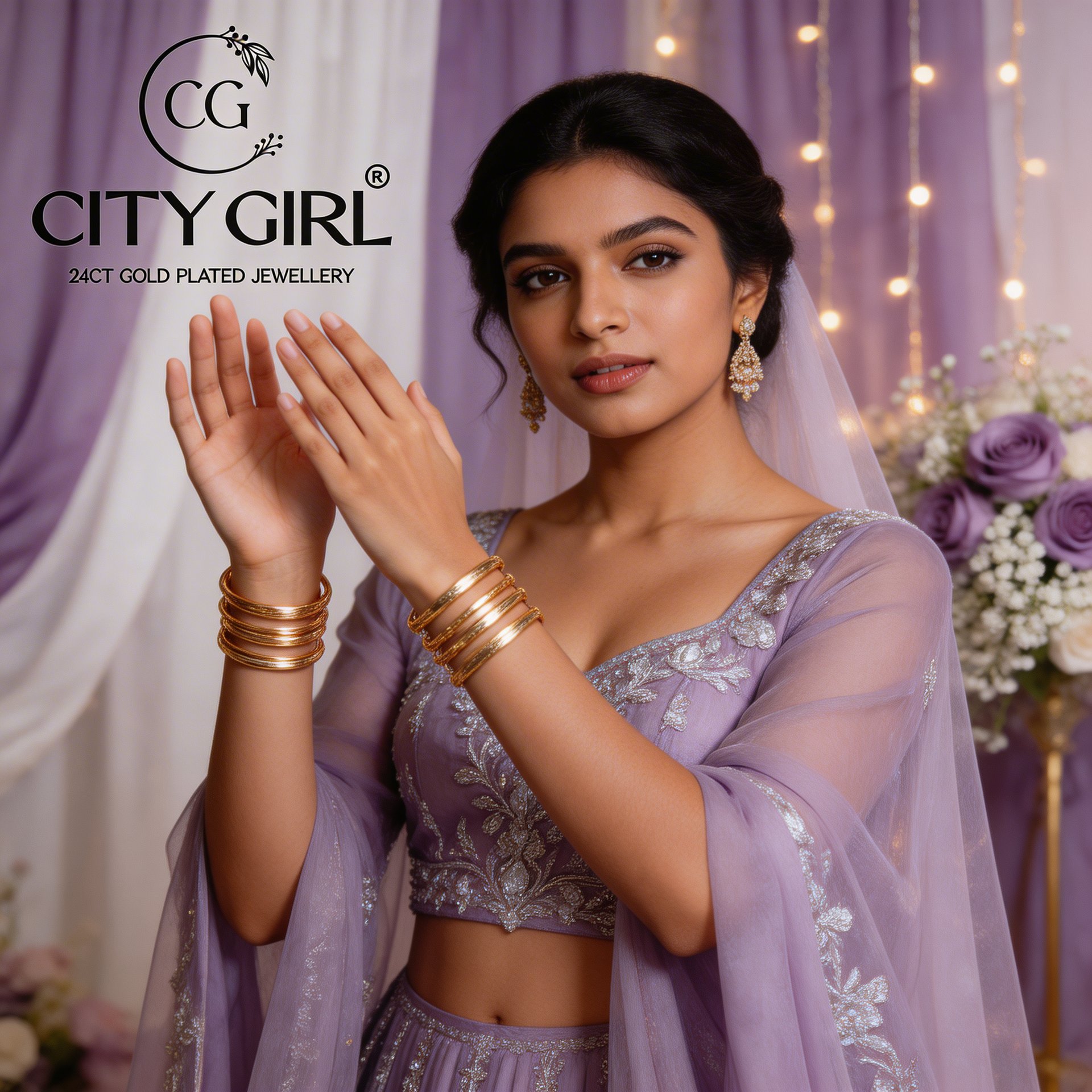 citygoldjewellerybangles.com - Citygirl Gold Plated Bangle sets Cocktail Party wear Anti Tarnish