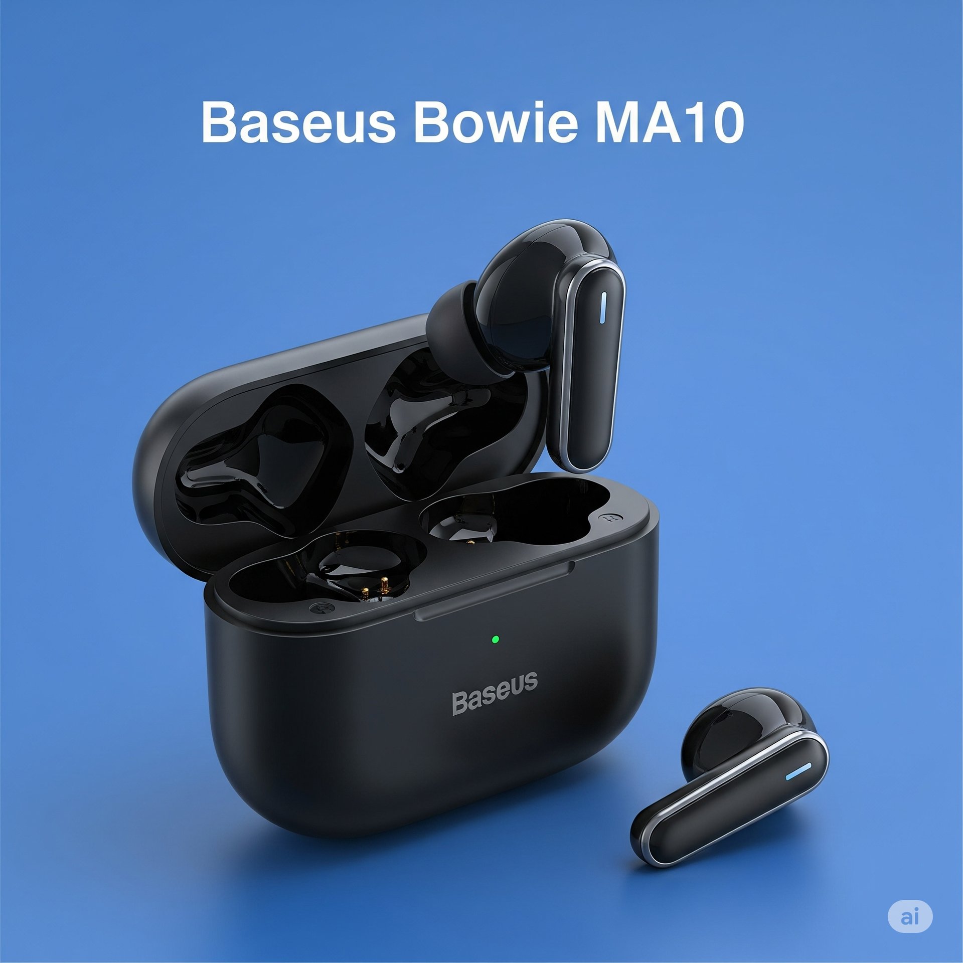 um par de fones de ouvido bluetooth com a base de um bluetooth