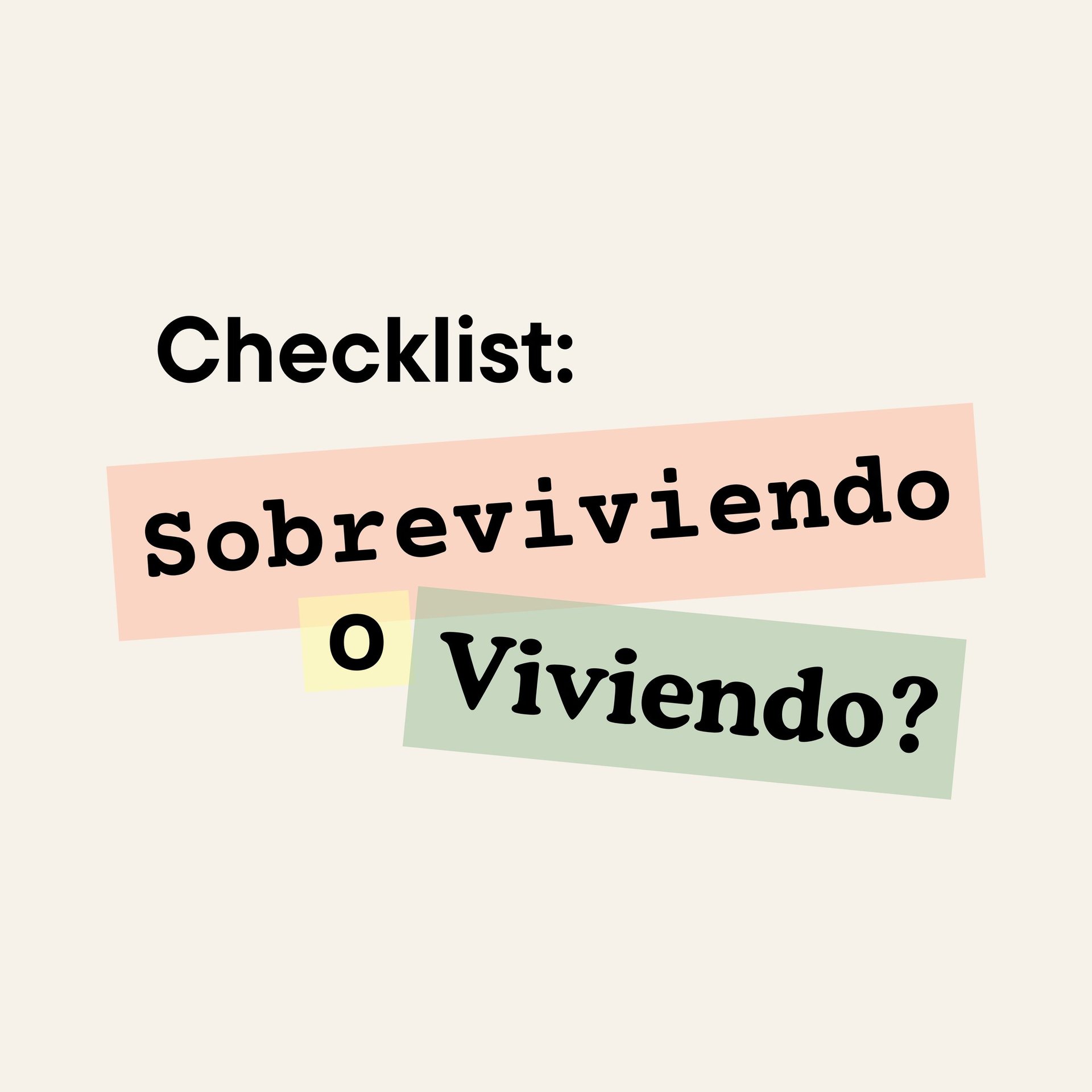 checklist sobreviviendo o viviendo