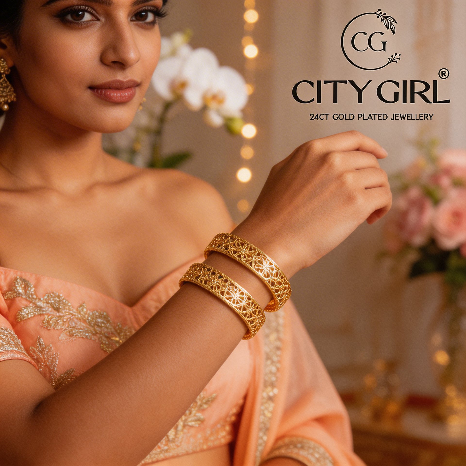 citybangles.in - Citgirl jewellery 18 Carat Gold plated Bridal wear bangle sets  Cocktail Party Wear