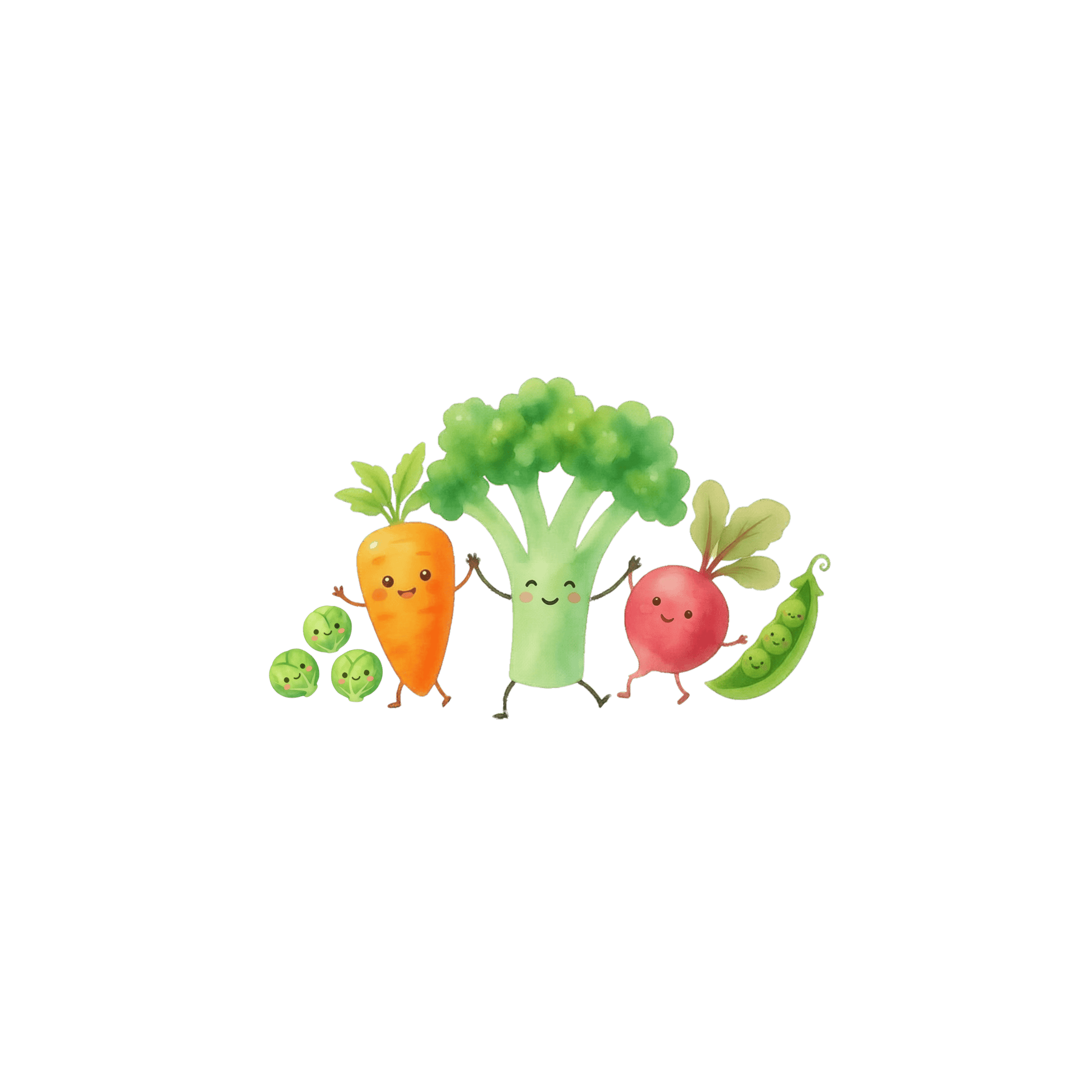 Happy vegetables cheering