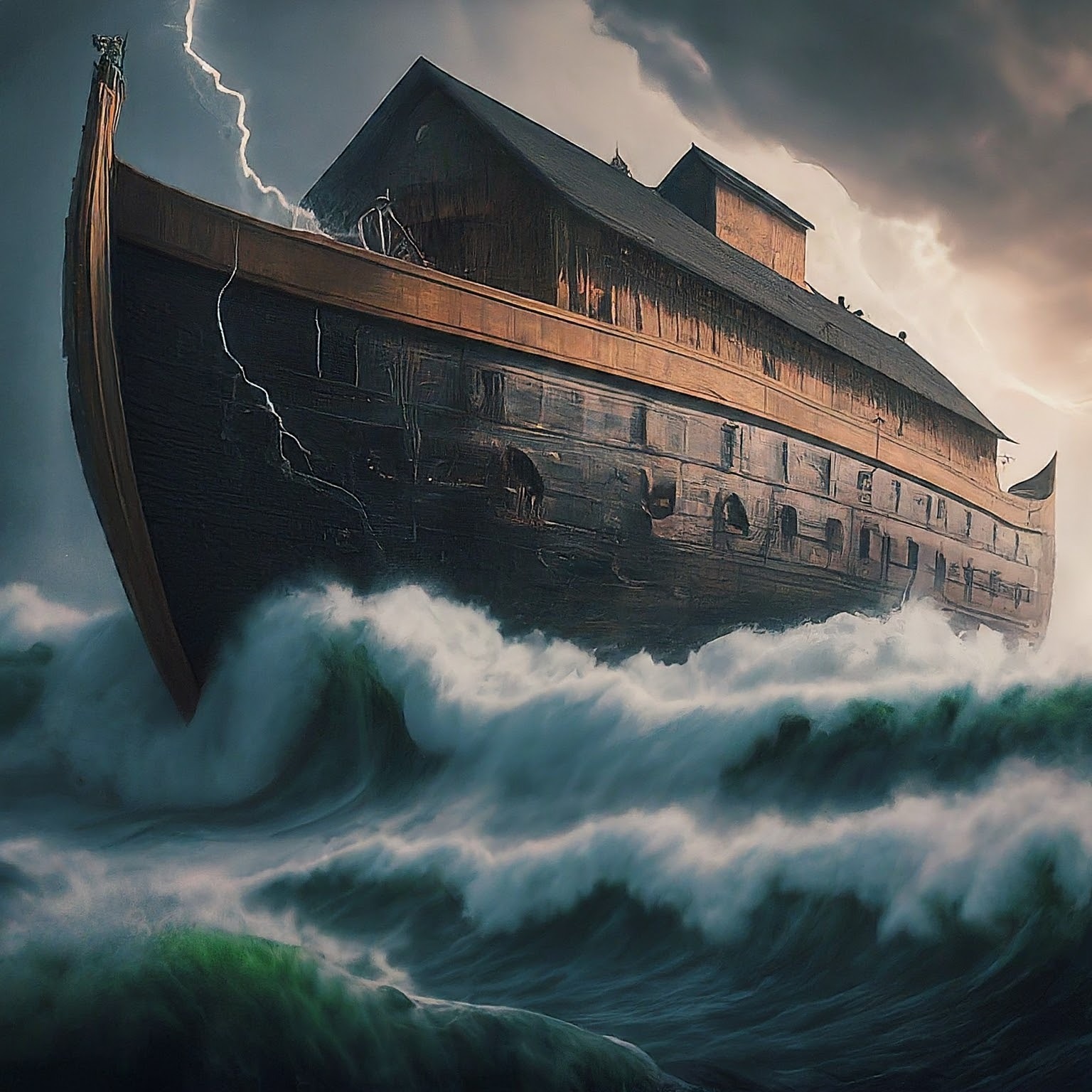 a boat in the water with a storm cloud in the background