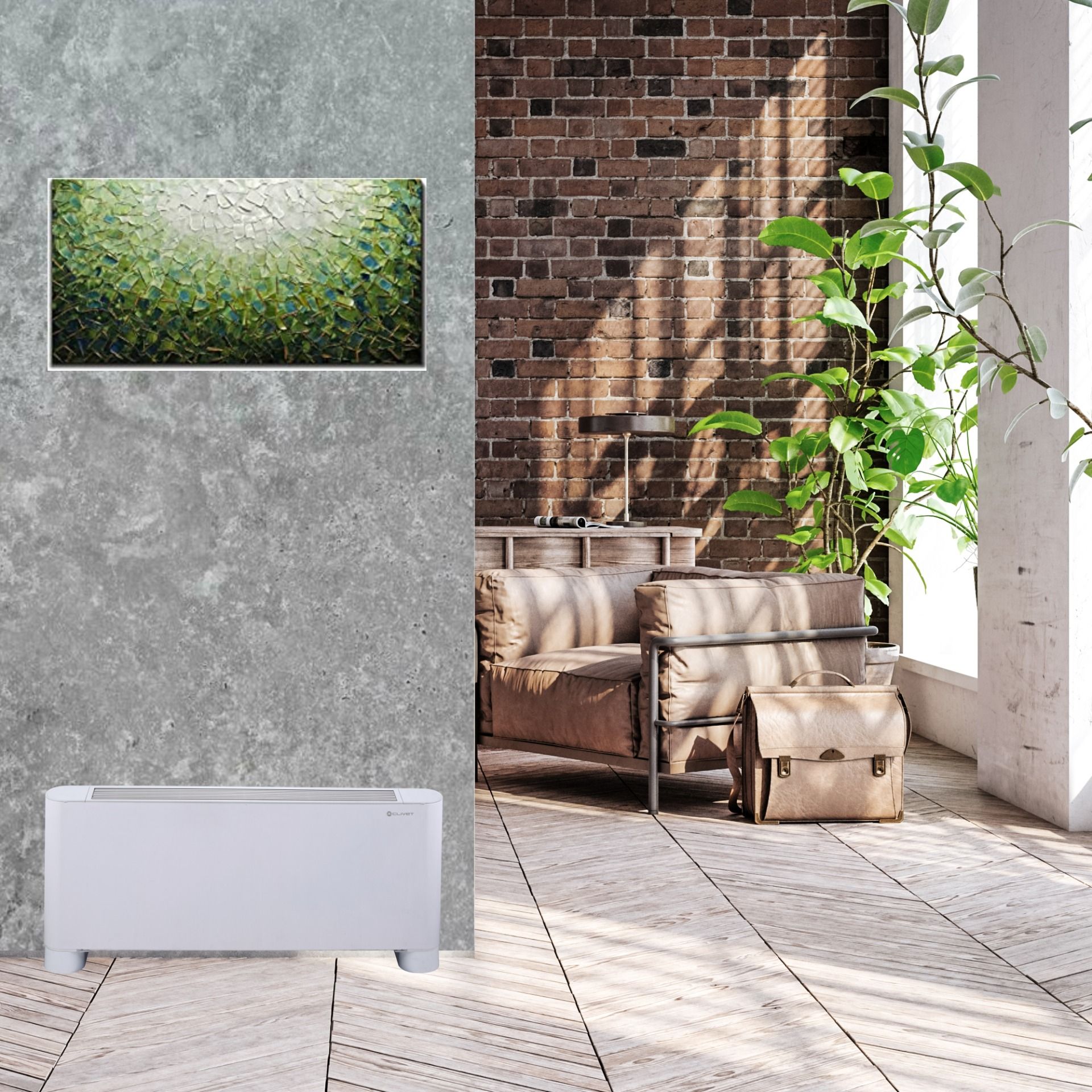 конвектор Clivet за отопление и охлаждане вътрешно тяло термопомпа