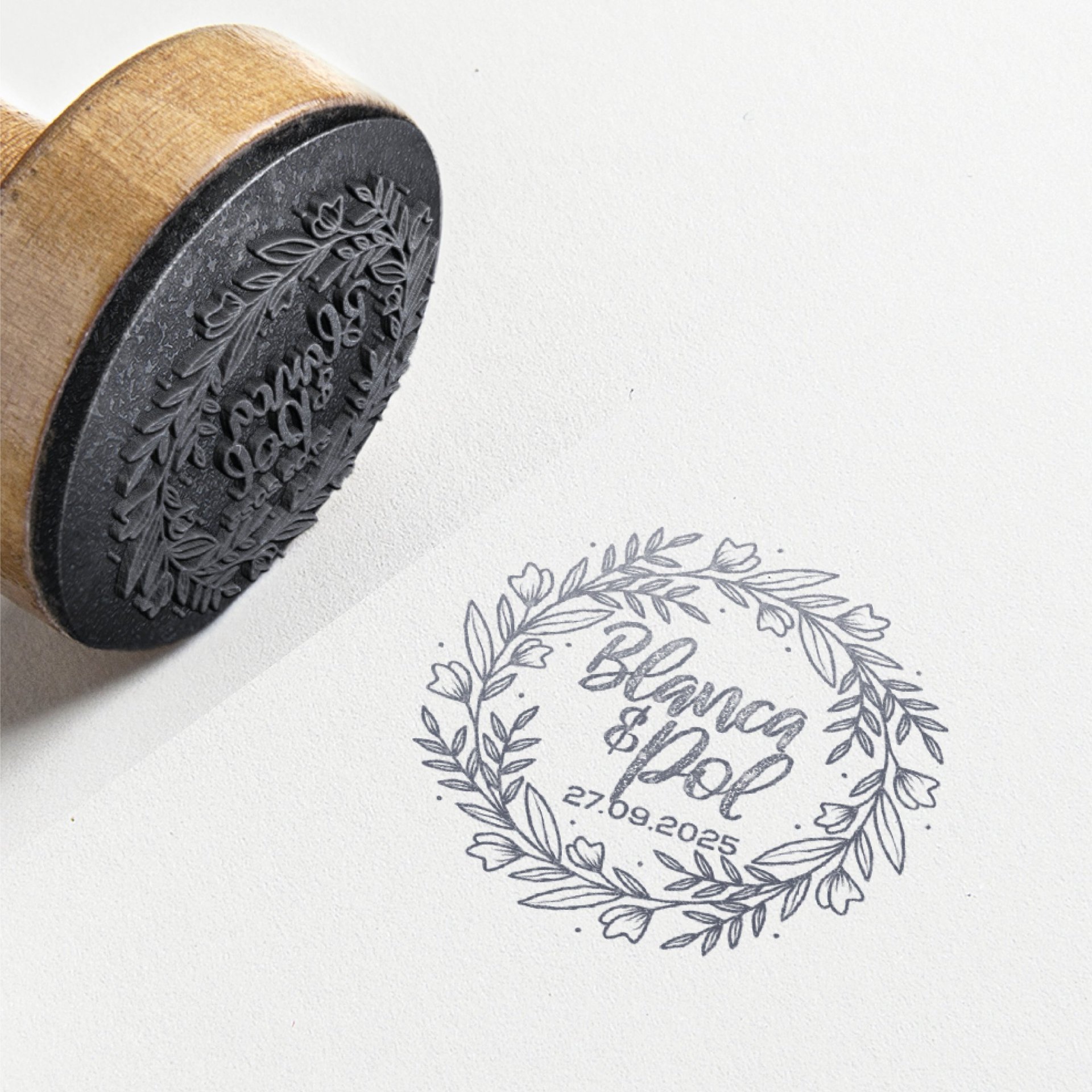 sellos de boda madera