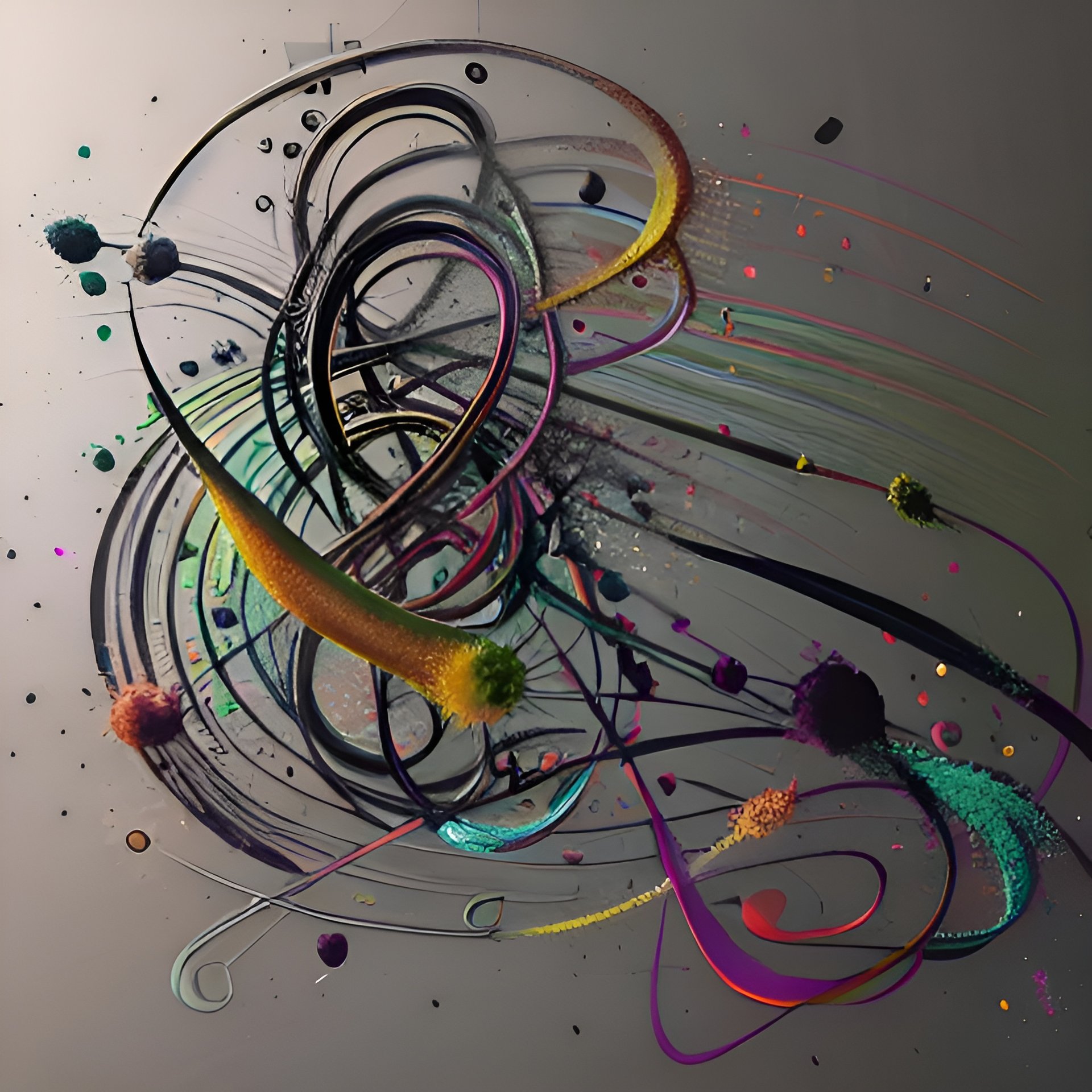 a digital art work of a colorful abstract painting