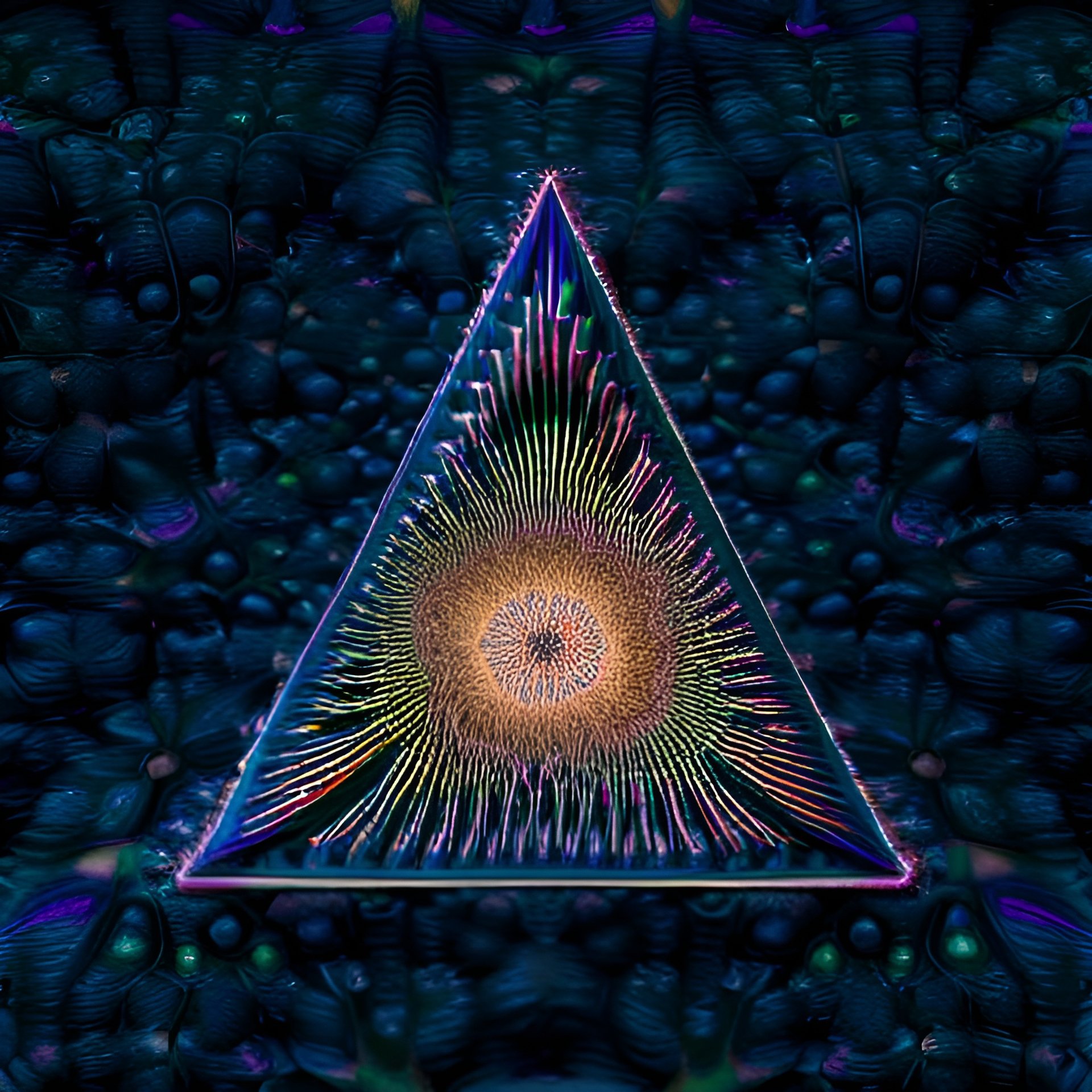 a triangle shaped object with a triangle shaped object
