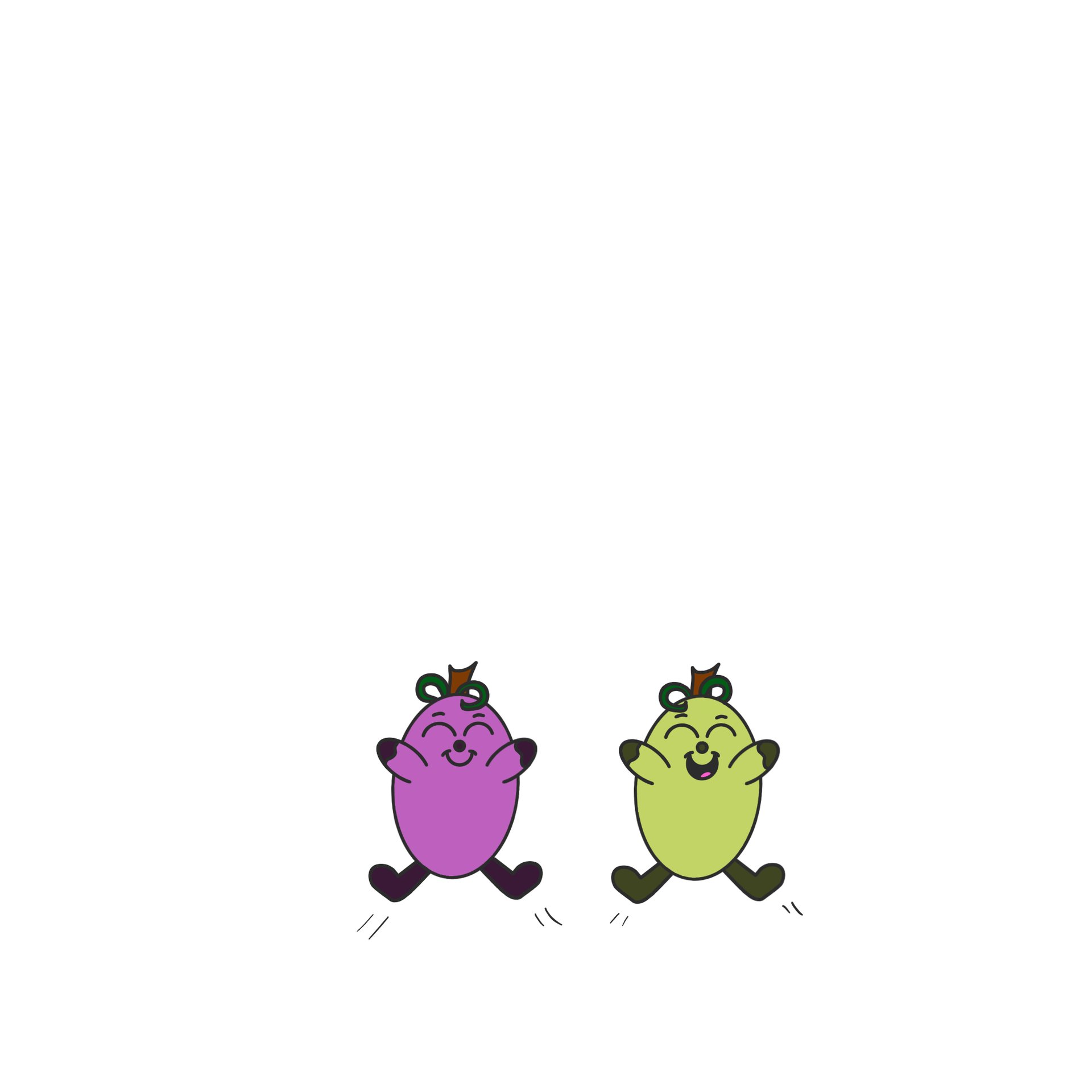 Dessin original de grains de raisins provenant de l'univers de Calnima autrice française indépendant