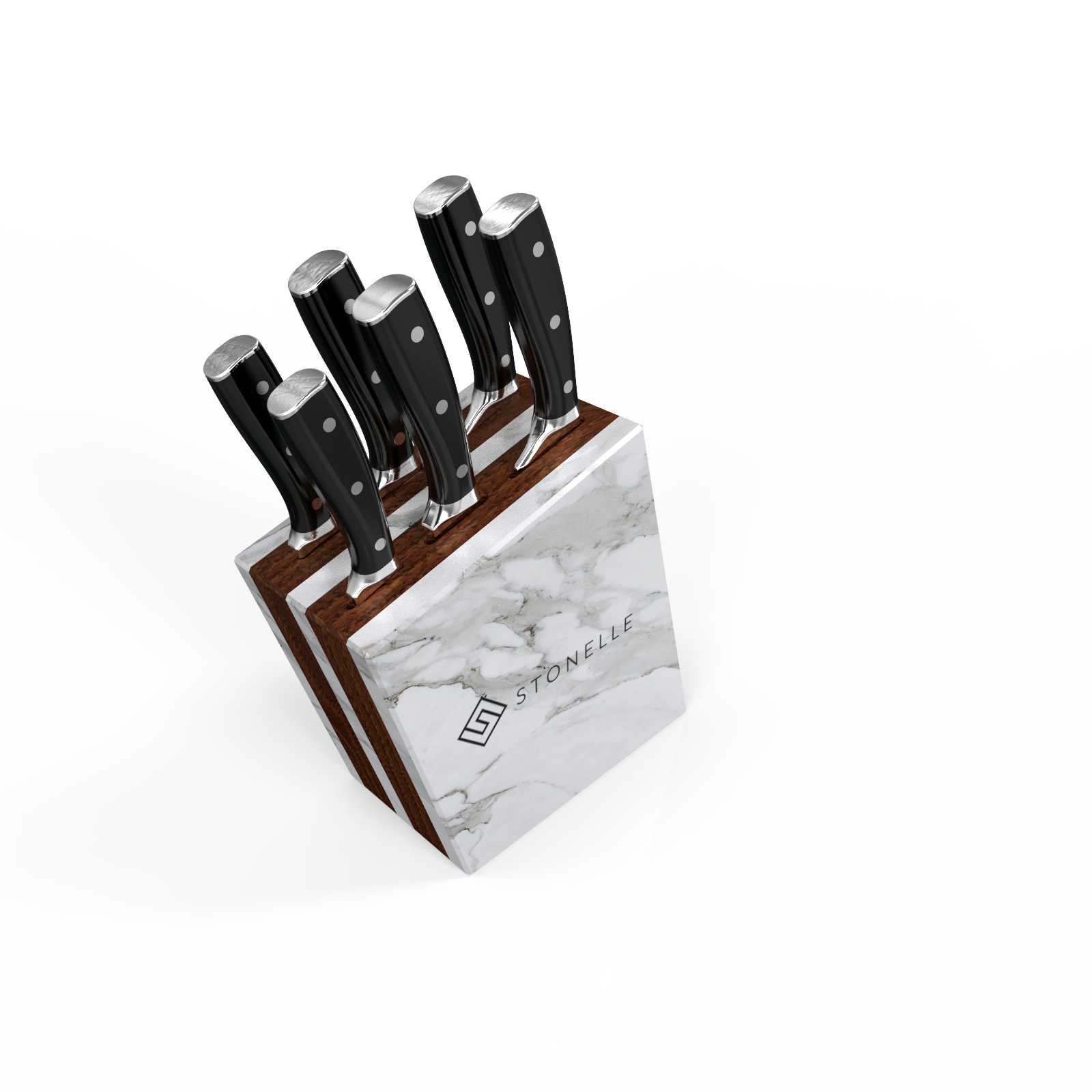 knife holder stone and wood kitchenware design