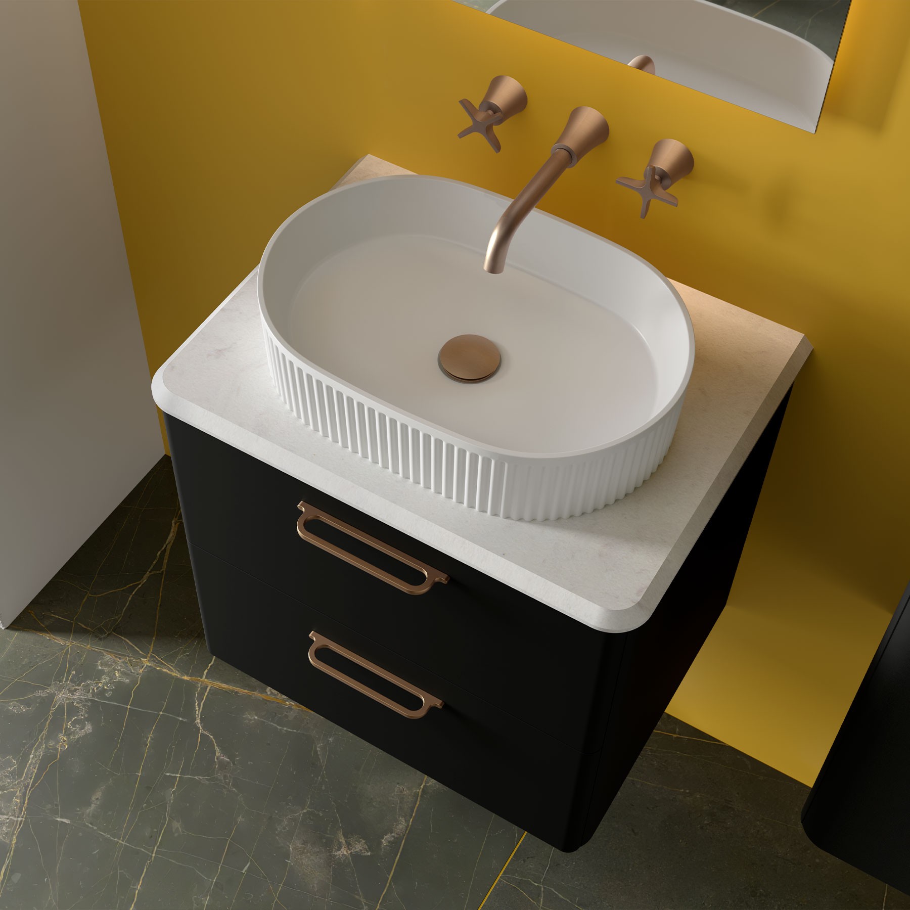 salgar black bathroom vanity gold handles