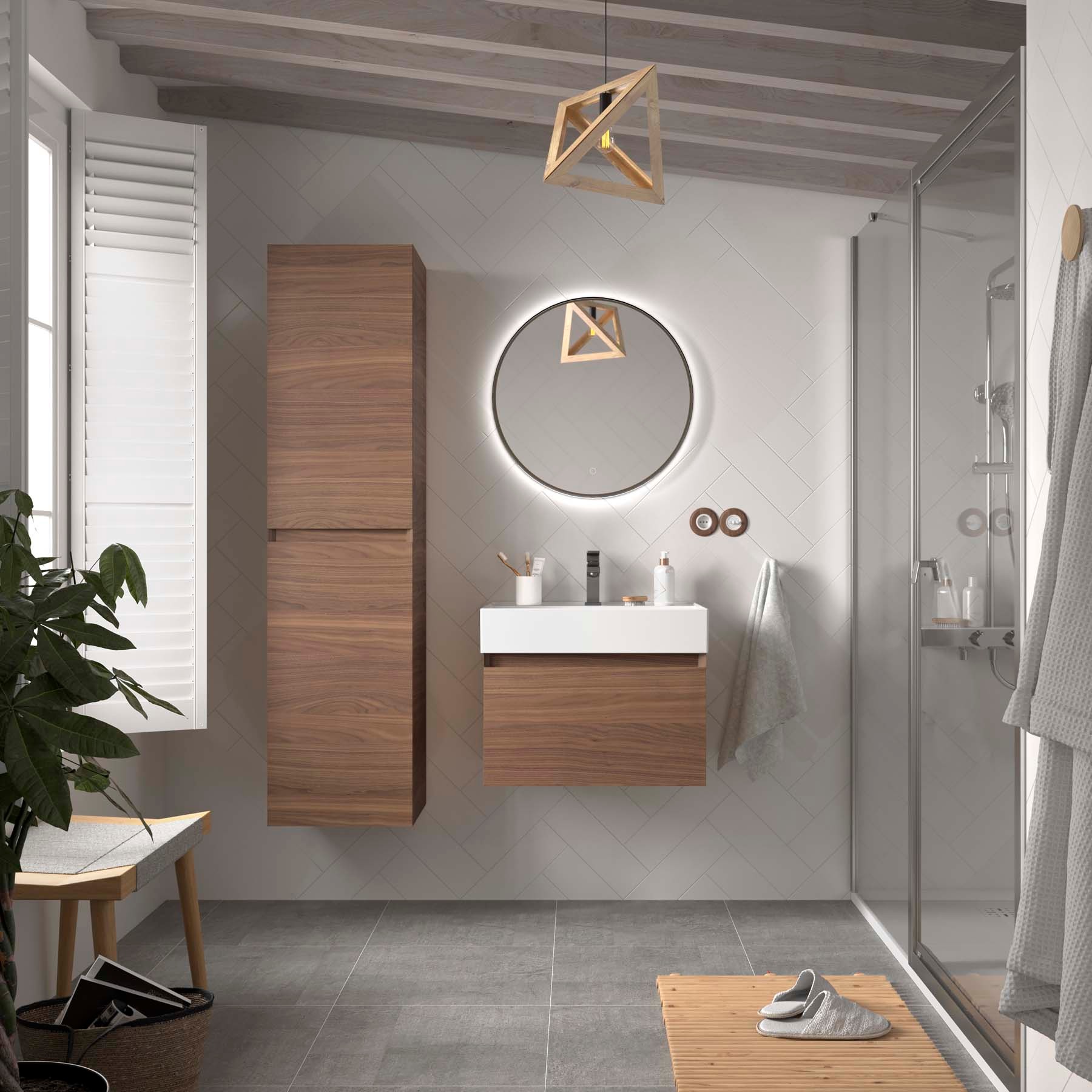 Salgar American Walnut Bathroom Furniture