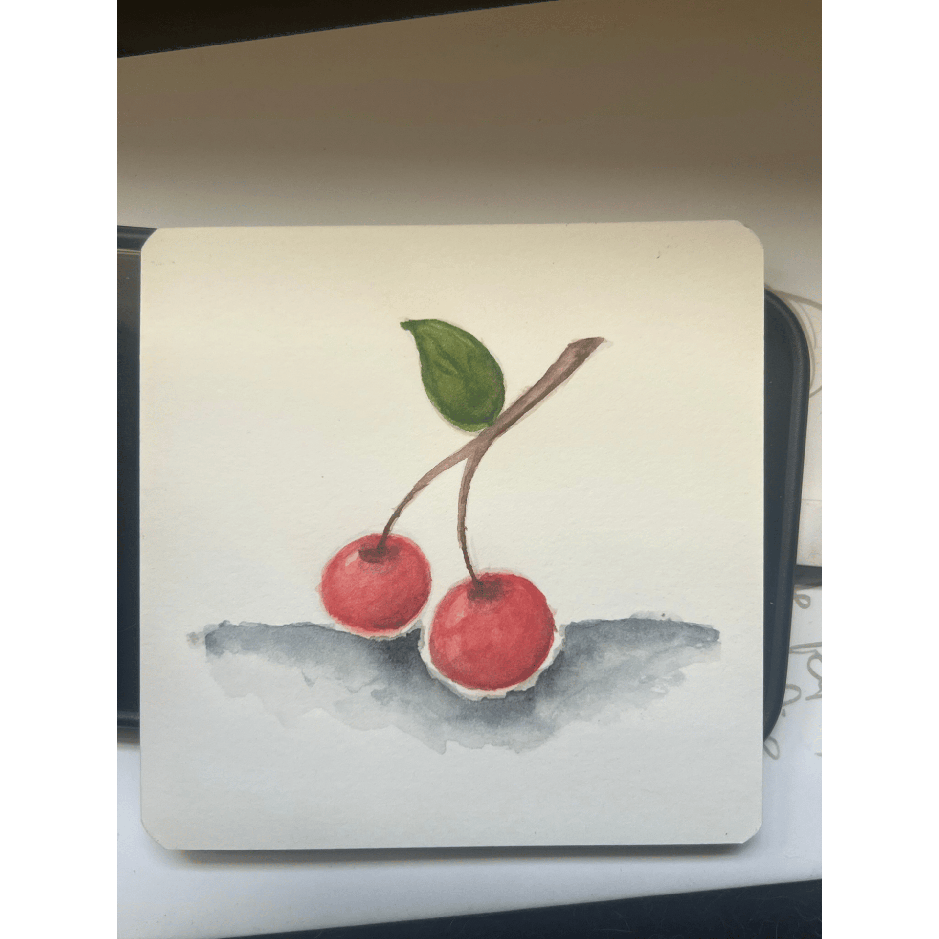 First Pick: A cherry watercolor painting
