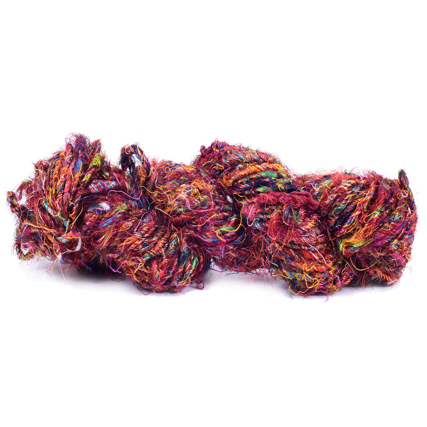 multicolour banana fiber yarn. vibrant colour and chunky yarn.  good for weaving fabrics