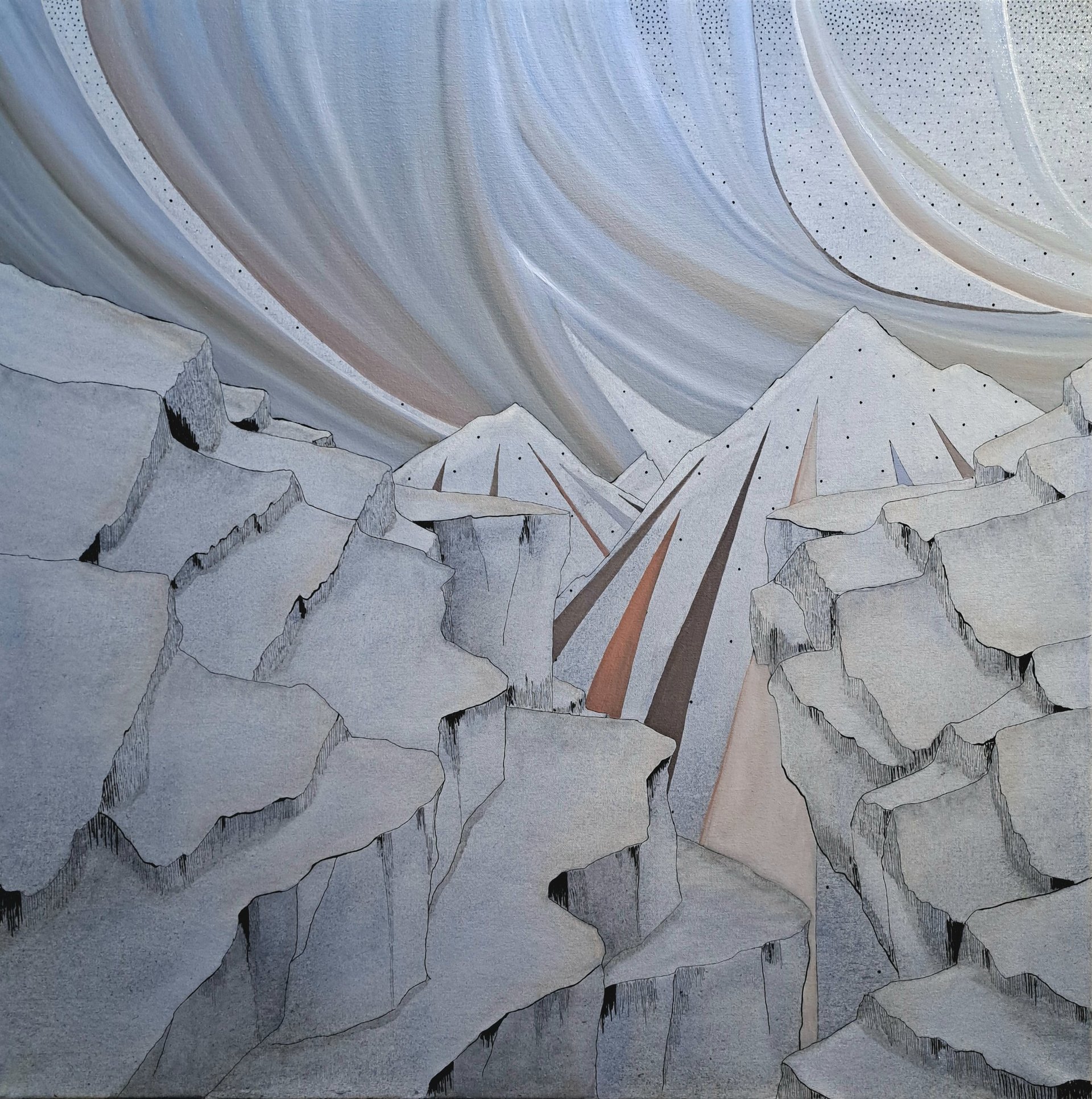 Décor onirique, peinture à l'huile