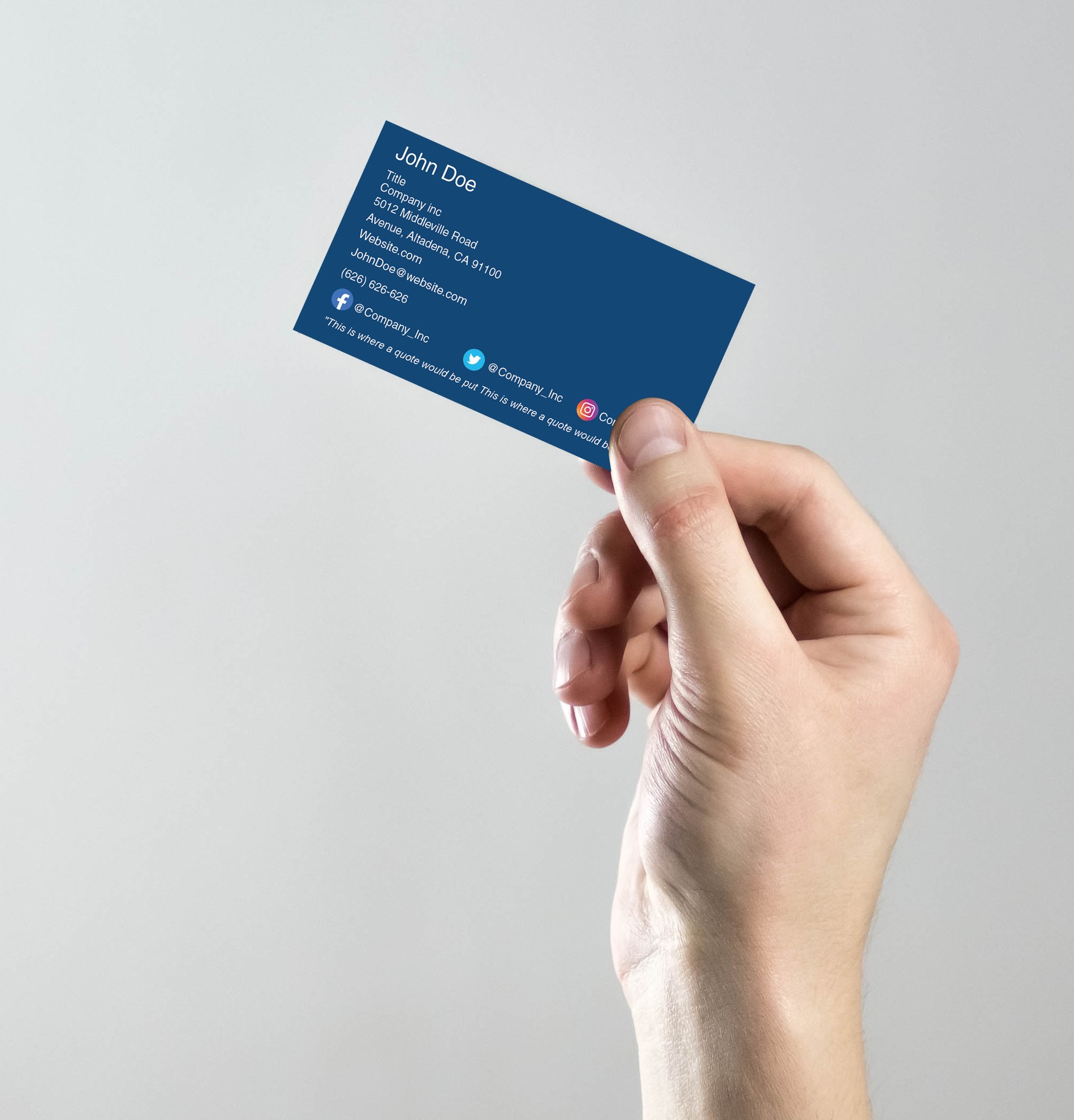 Example of business cards