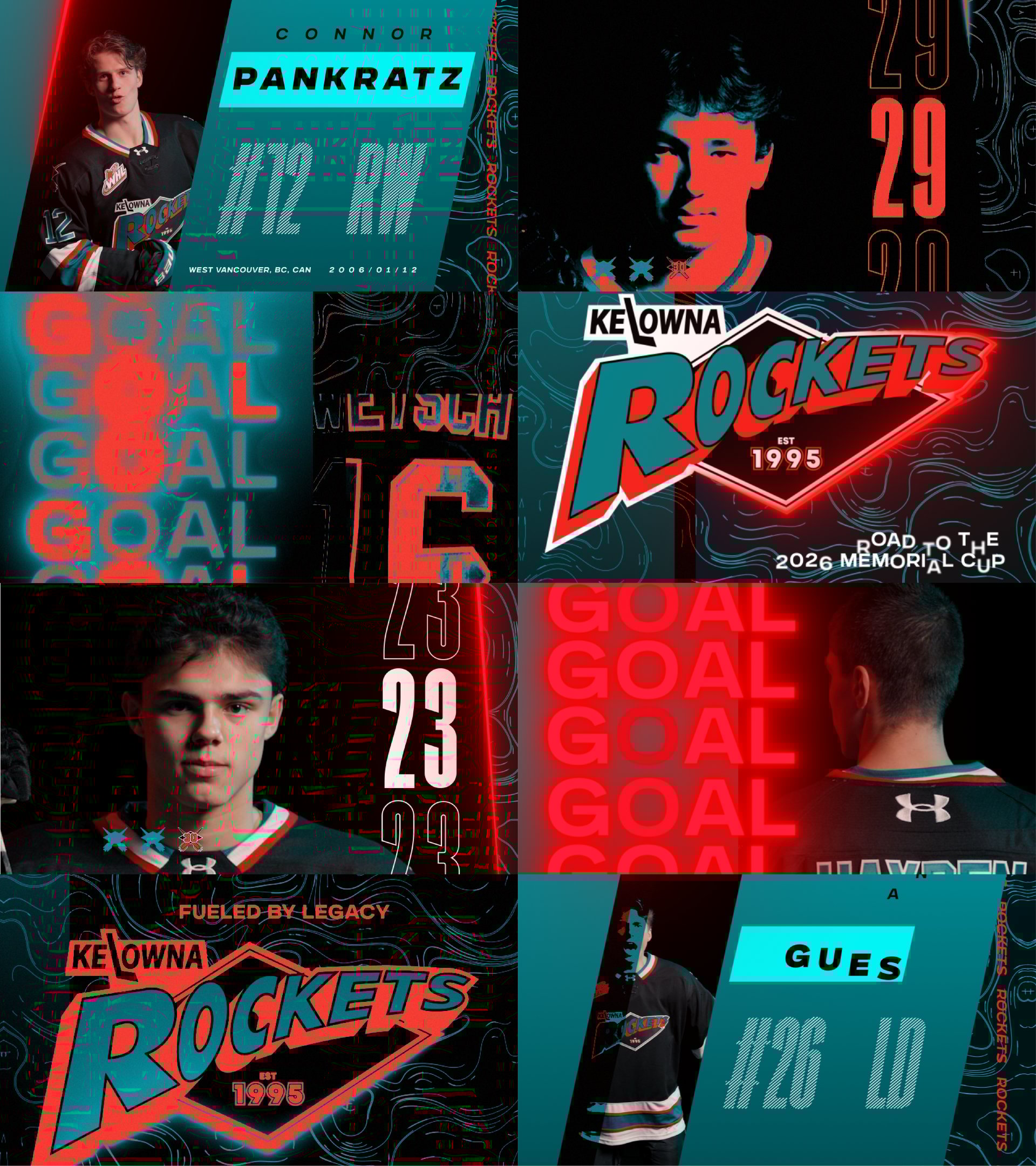 Kelowna Rockets goal style frame design quilt