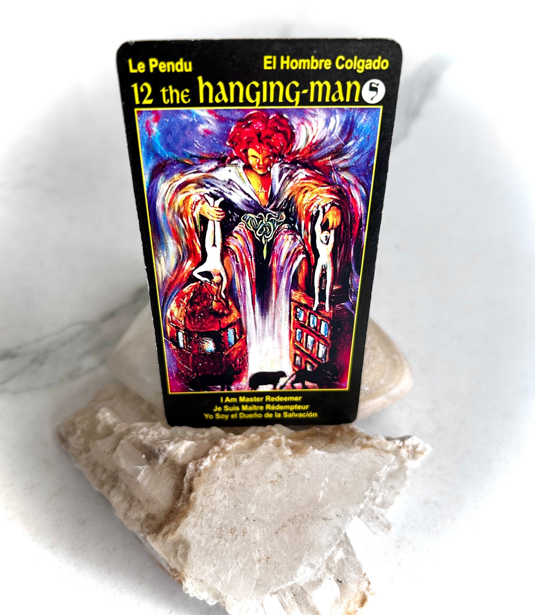 Spiritual growth with tarot card 12 The Hanging Man or Hanged Man Redemption and release 