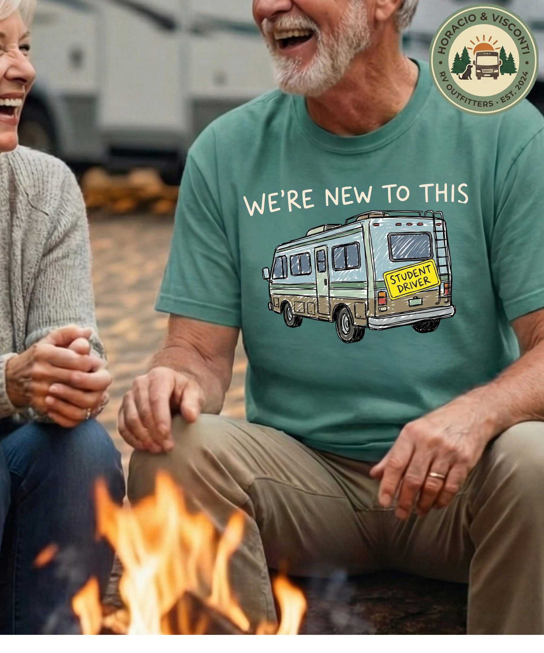 We're New to This funny RV camping shirt for new owners on Comfort Colors 1717 — Horacio & Visconti