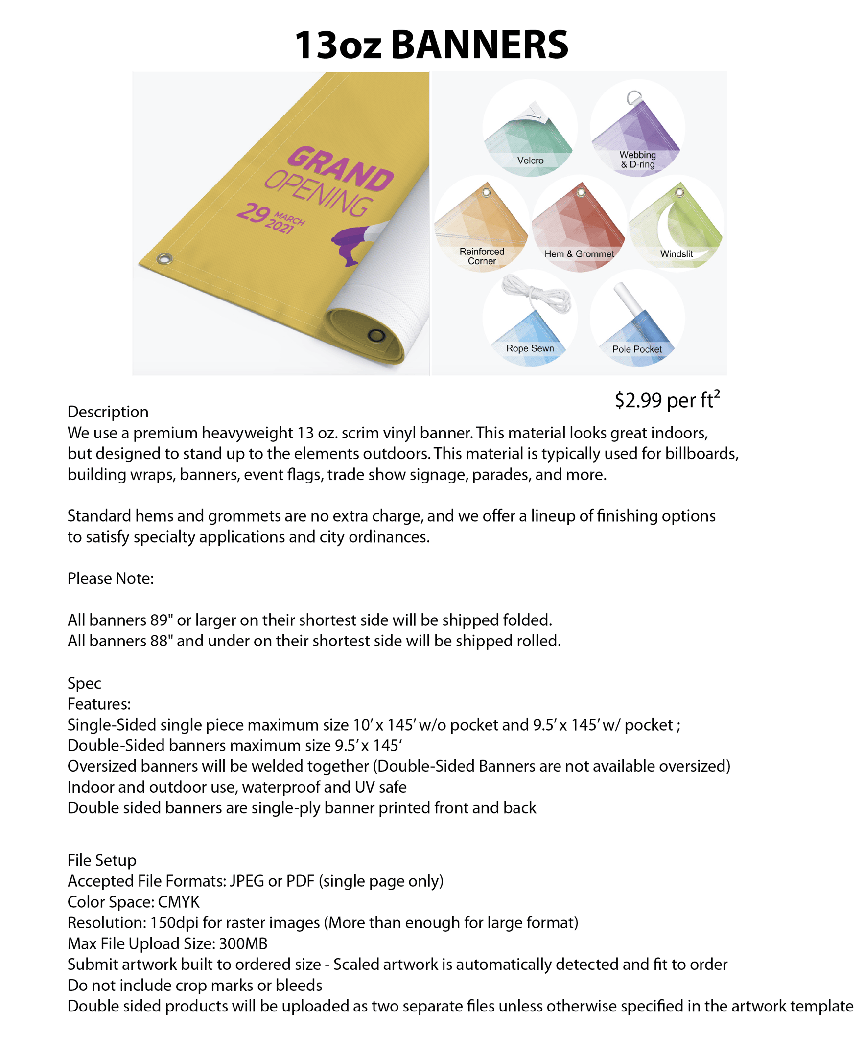 Banners for indoor or outdoor events