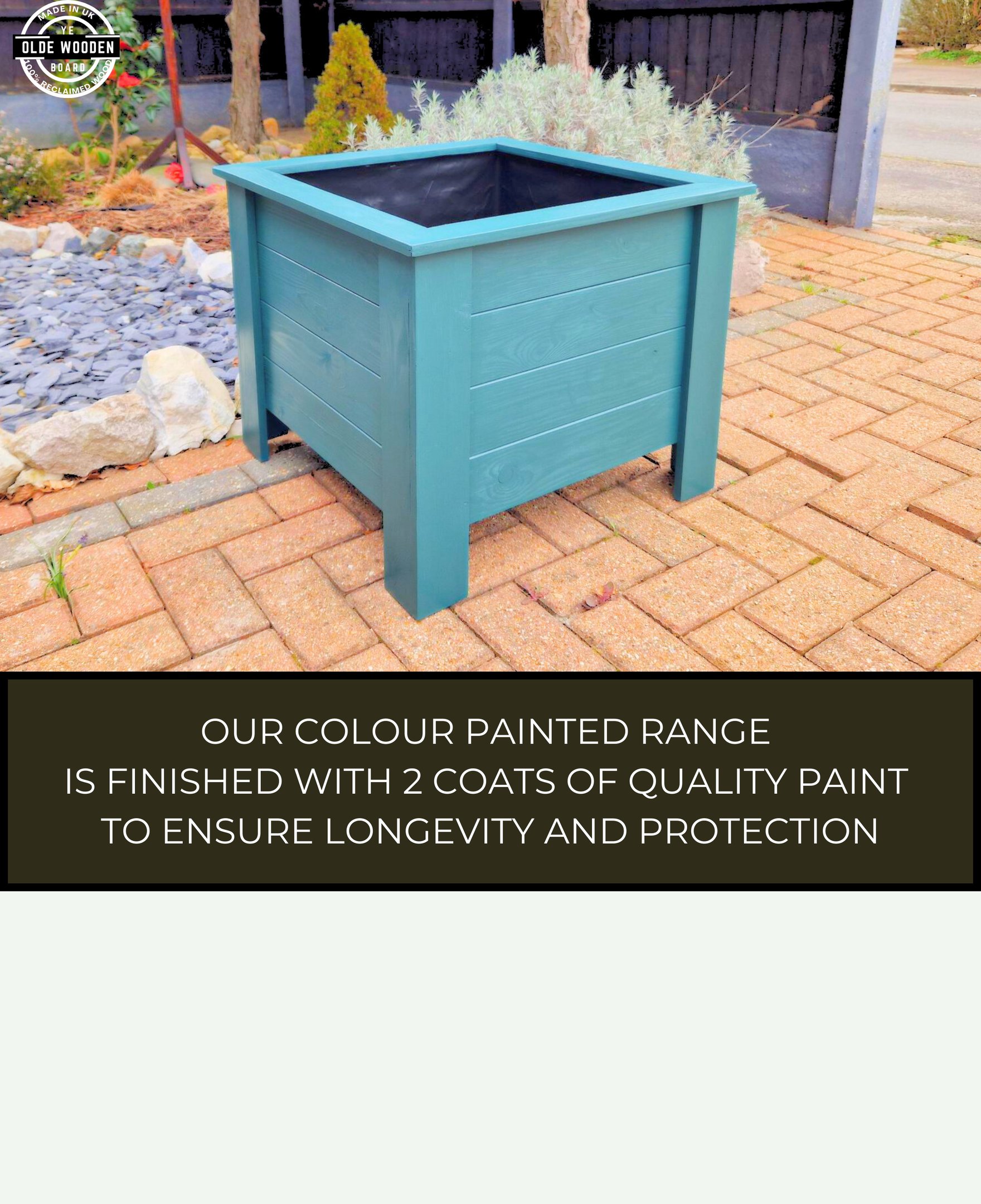 large wooden planter raised box painted handmade