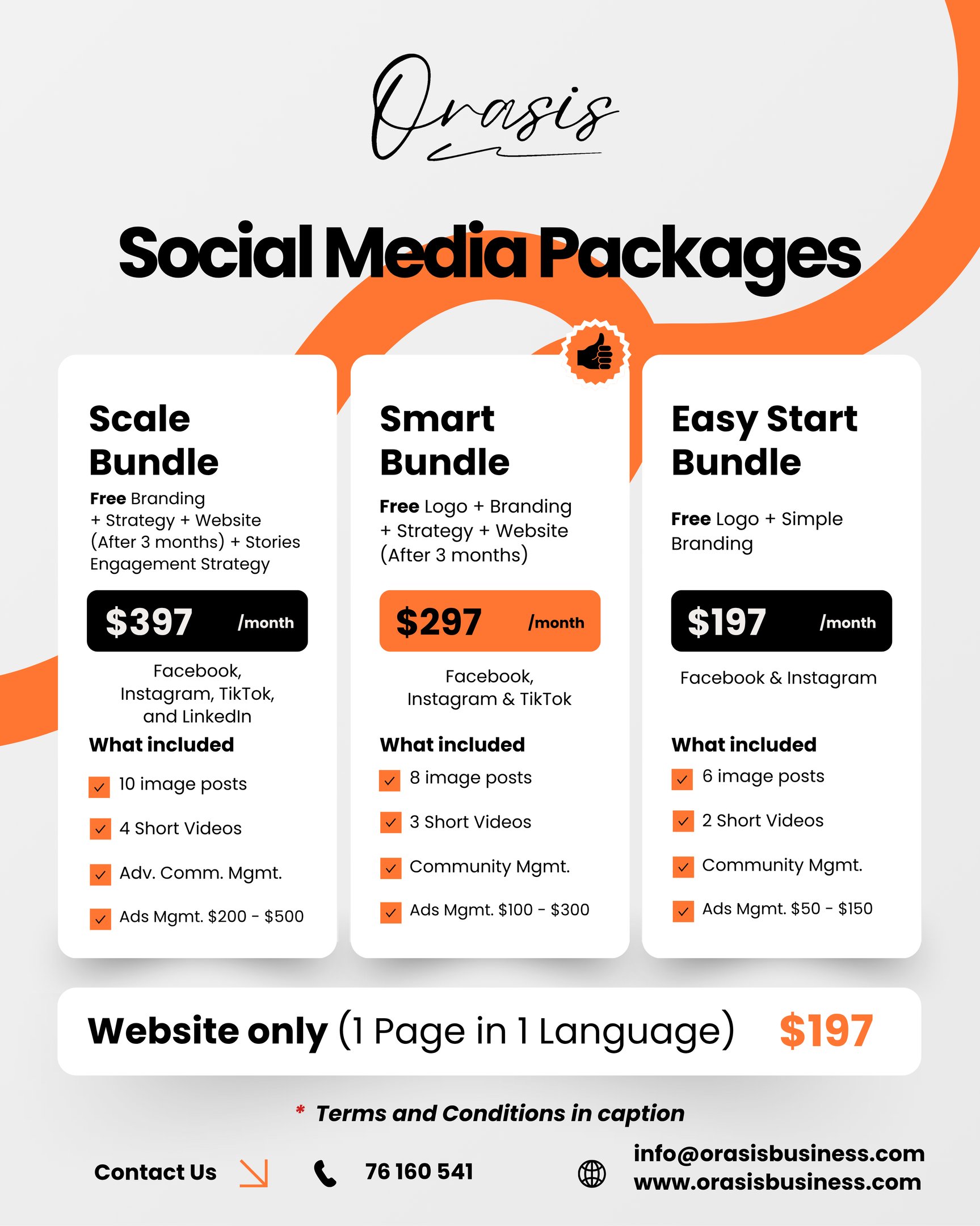Orasis Business Social media packages for small and medium businesses in Lebanon