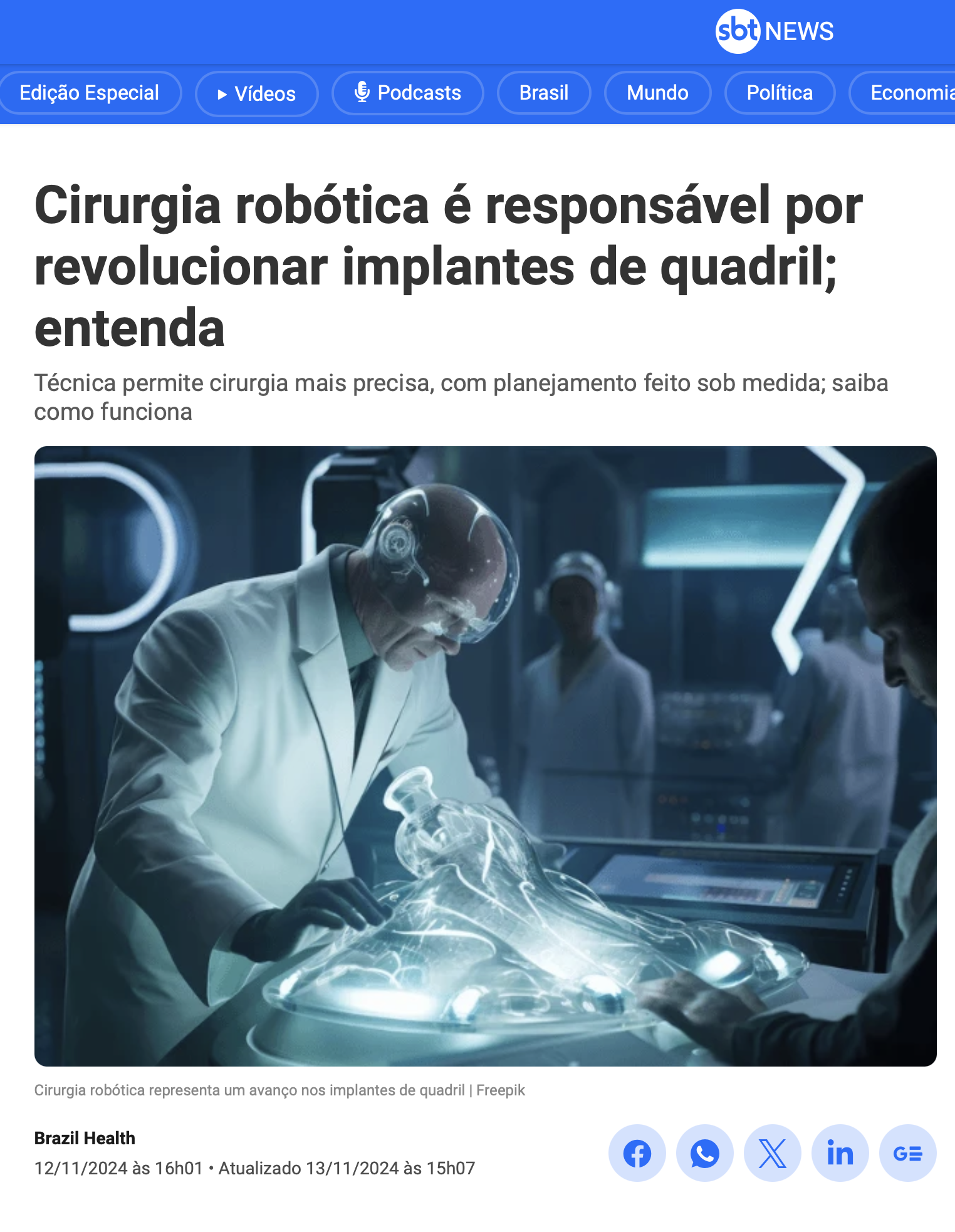 Prótese Robótica do Quadril Dr. Thiago S. Busato