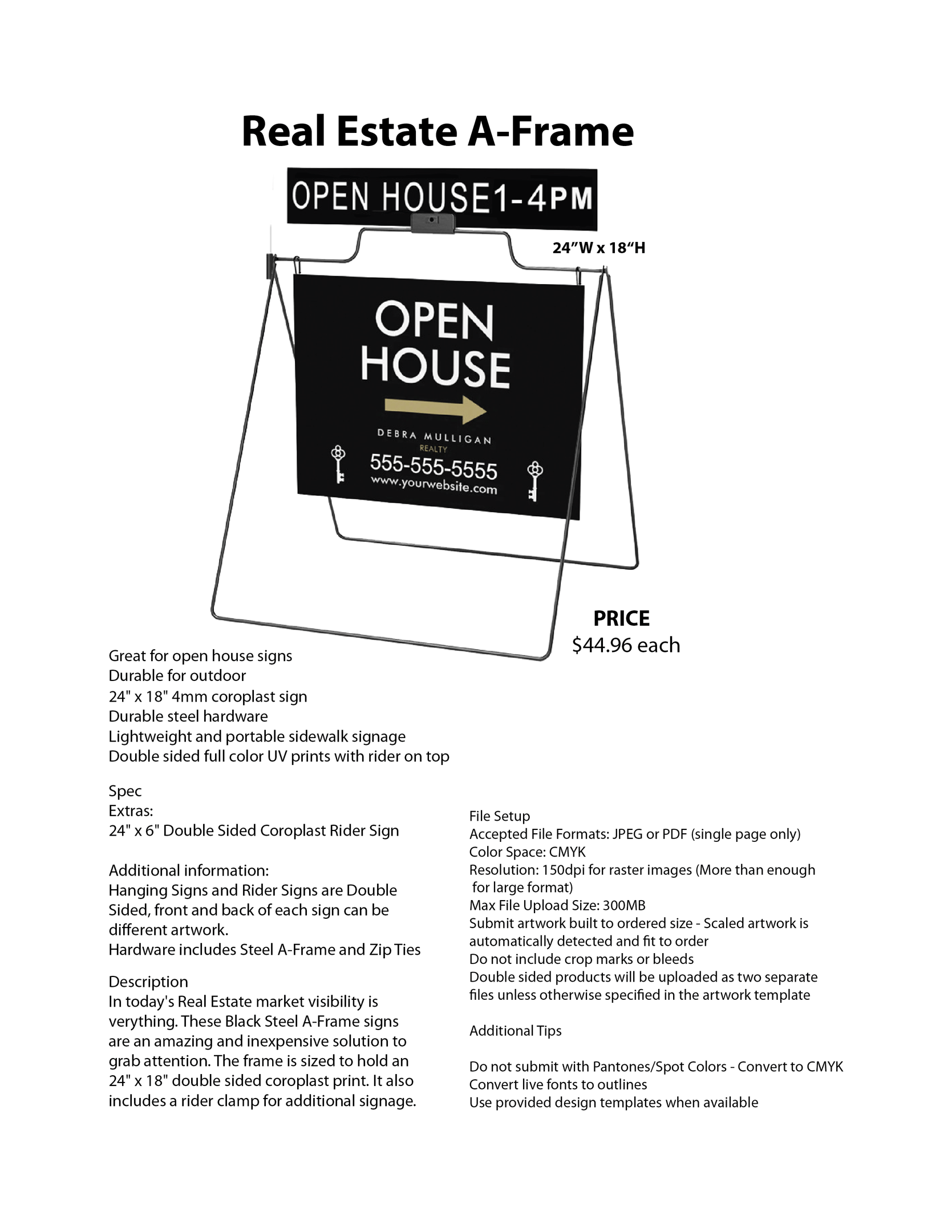 Real Estate A-Frame Sign