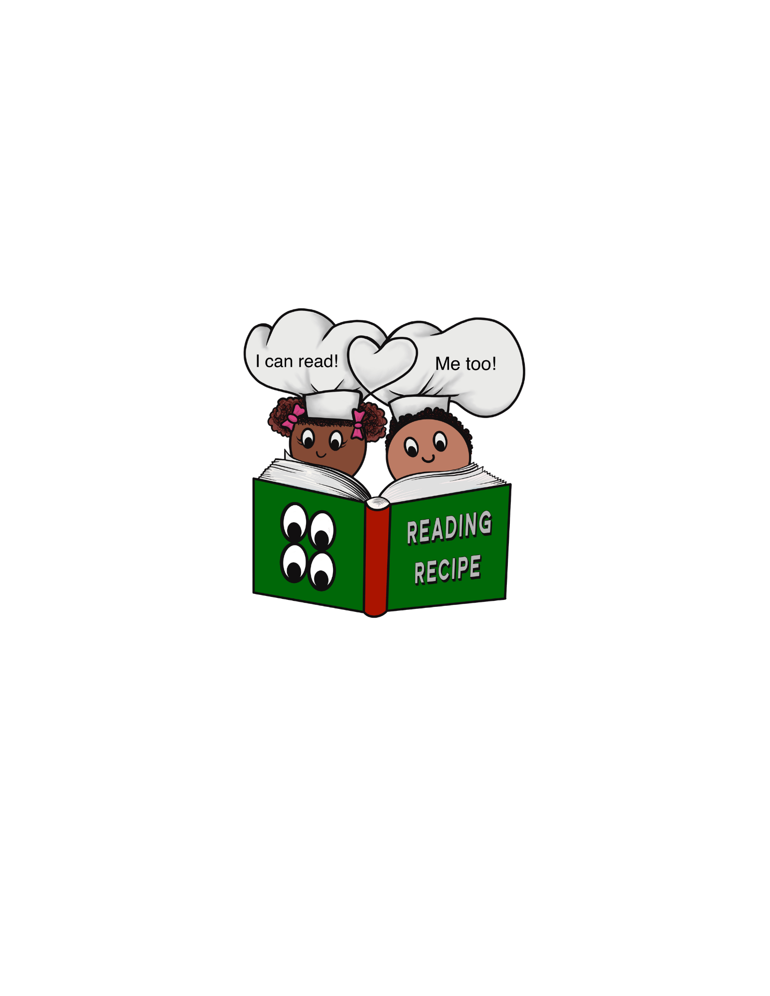 Reading Recipe YouTube channel logo featuring two Black children in chef hats reading together