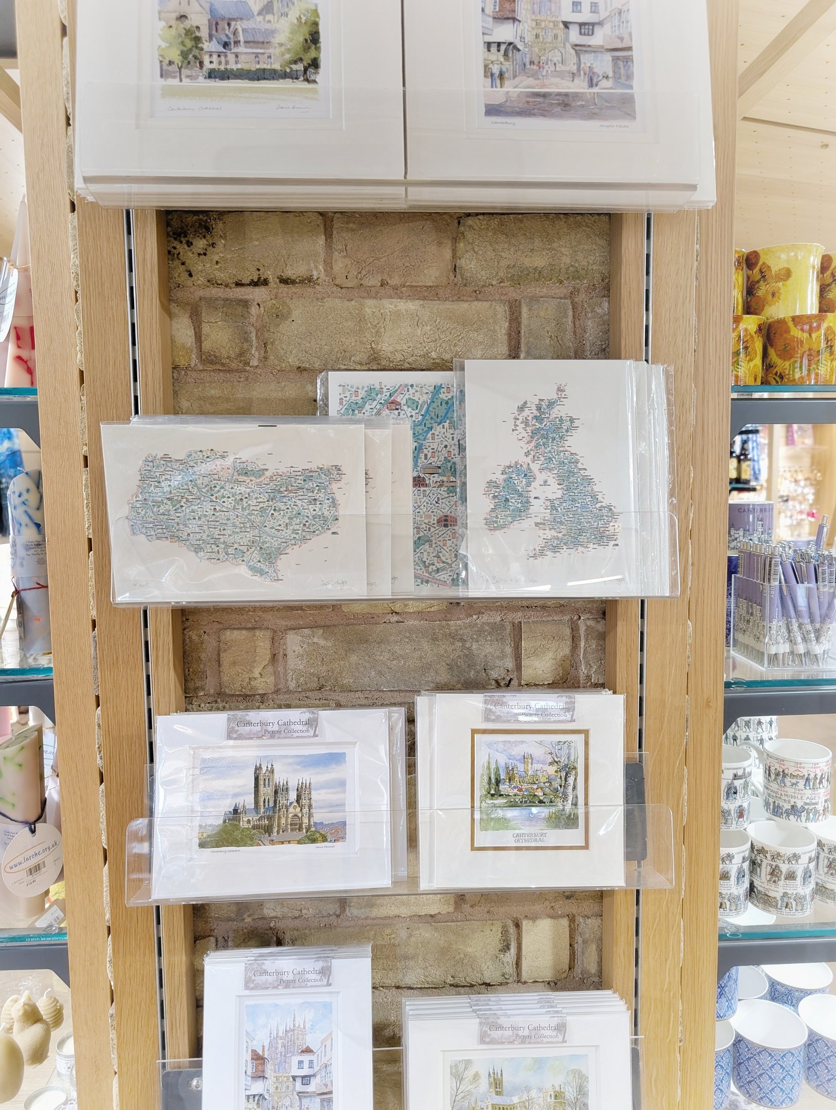 Inky Acorn Design's maps in the Canterbury Cathedral Gift Shop