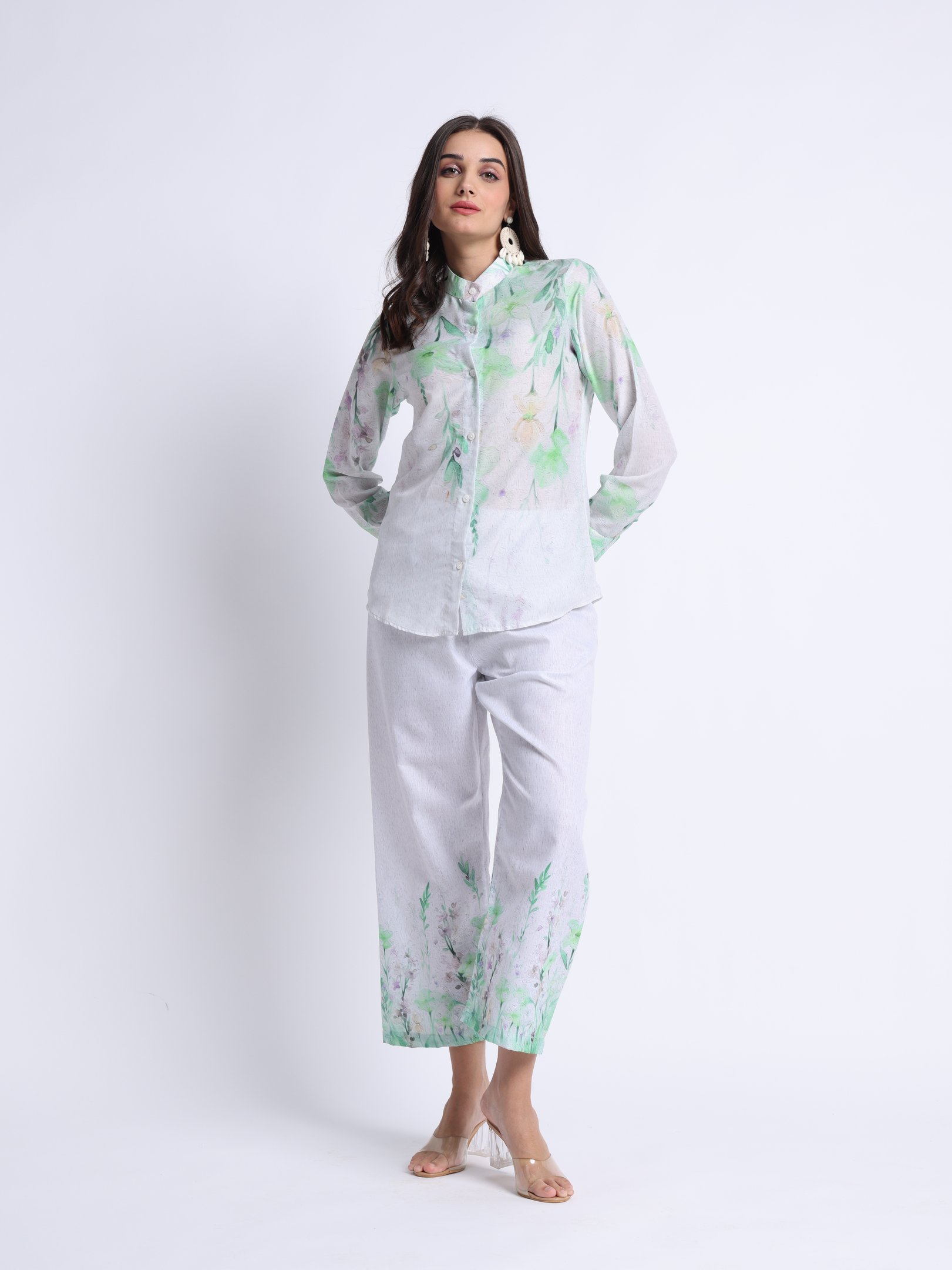 Florocent Shirt and pant women co ord set collection