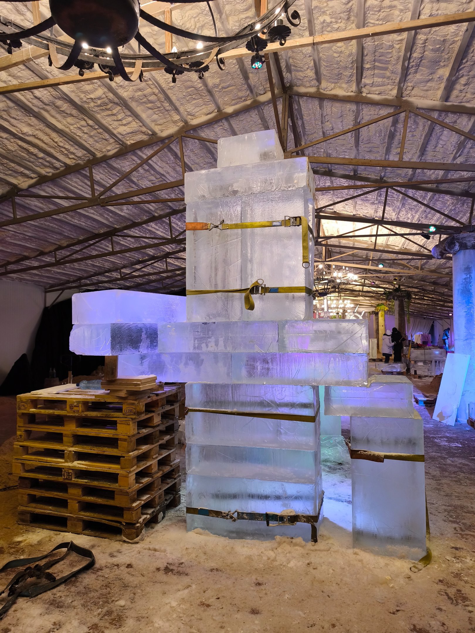 proceso de escultura en hielo 