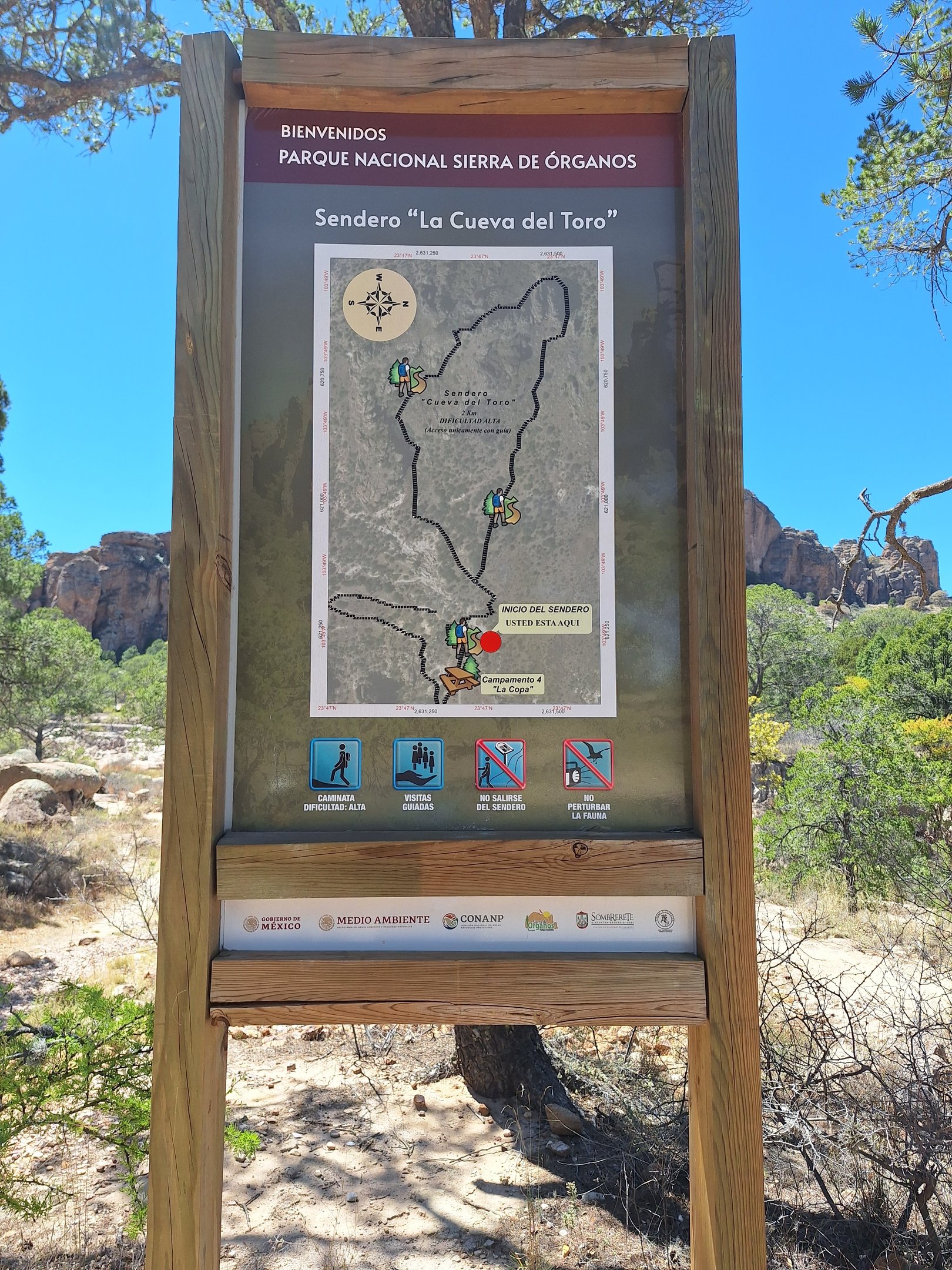 Trail map of "La Cueva del Toro"