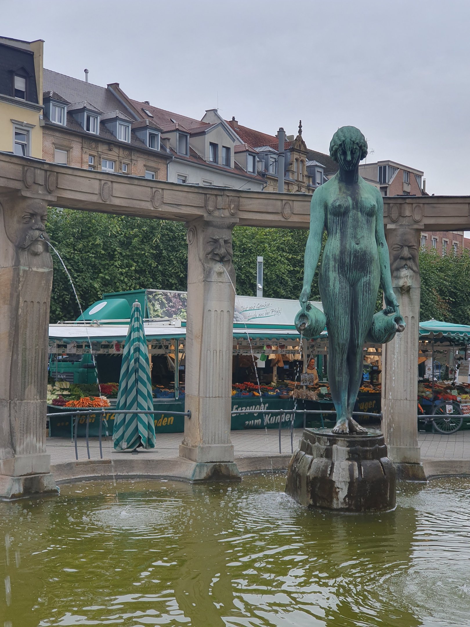 The naked lady with the impressive jugs in Stephanplatz, Karlsruhe