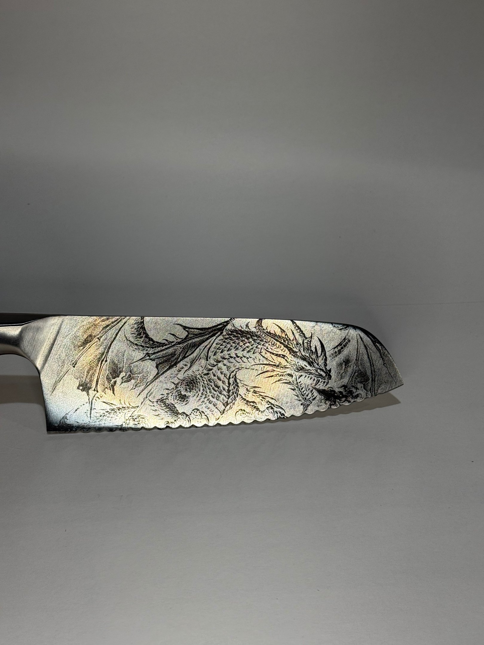 Chefs knife with ceramic engraving