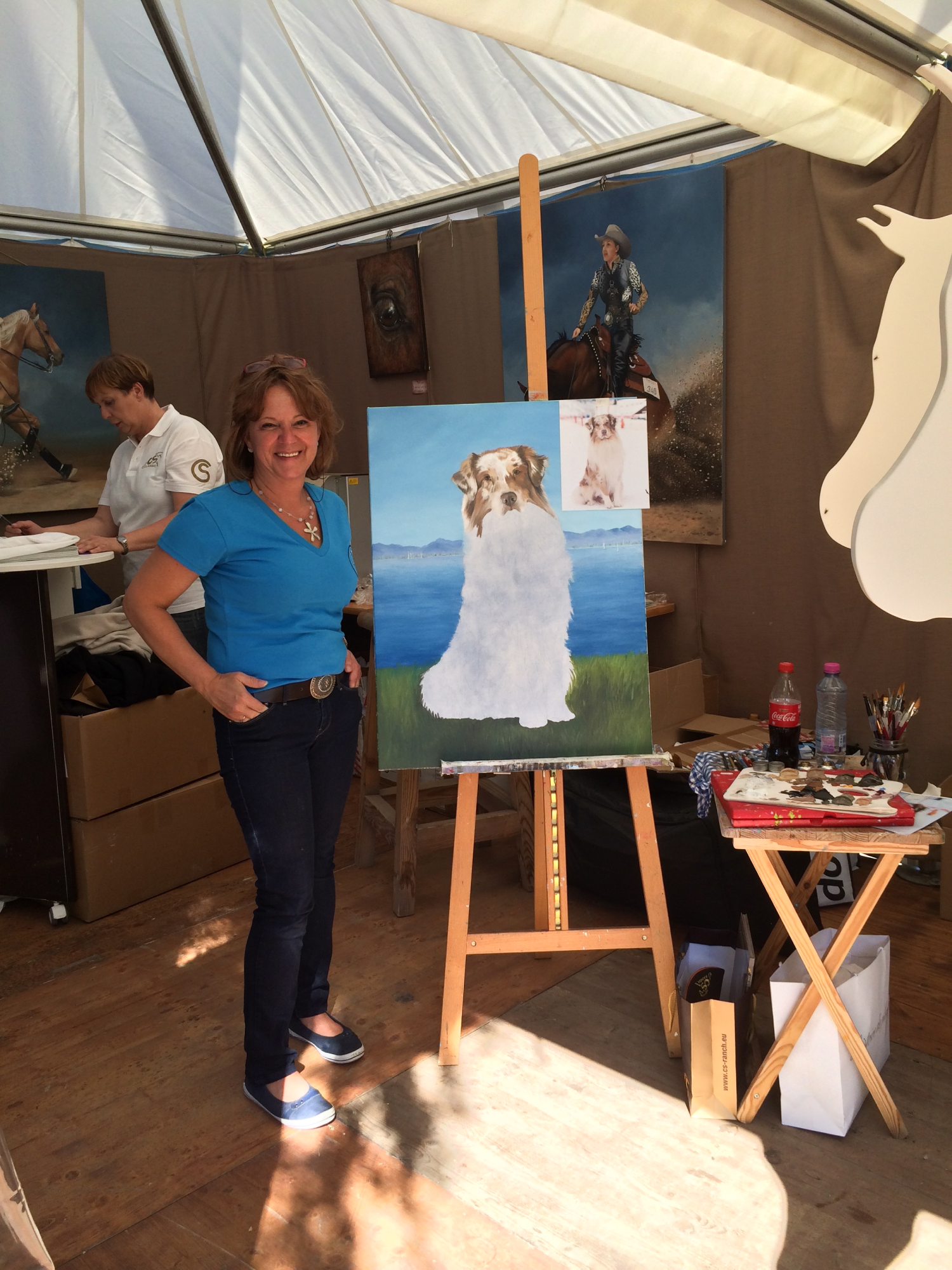 Mireille Desroches artiste peintre au CS Ranch de Givrins en Suisse