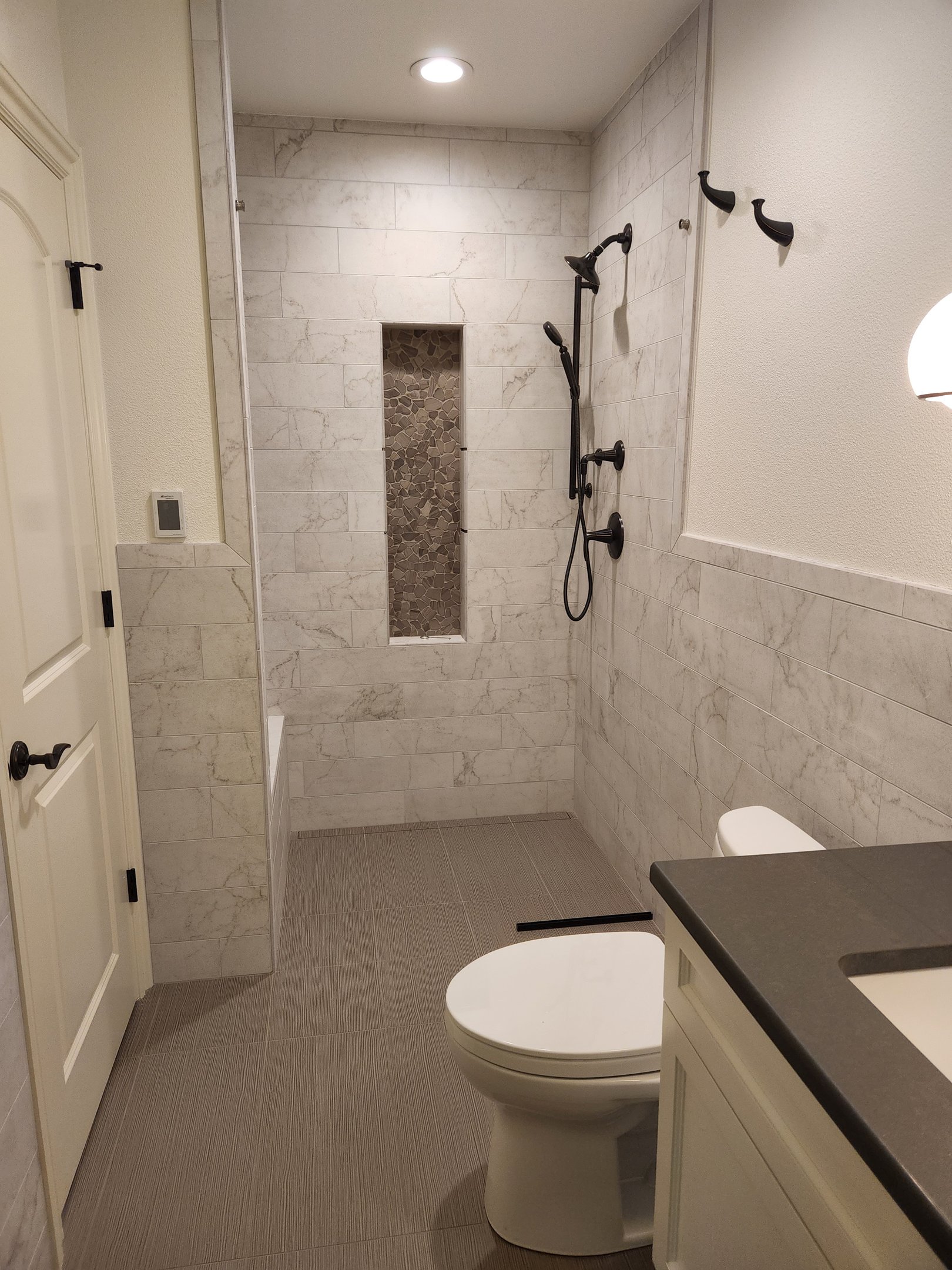 sliding shower handle