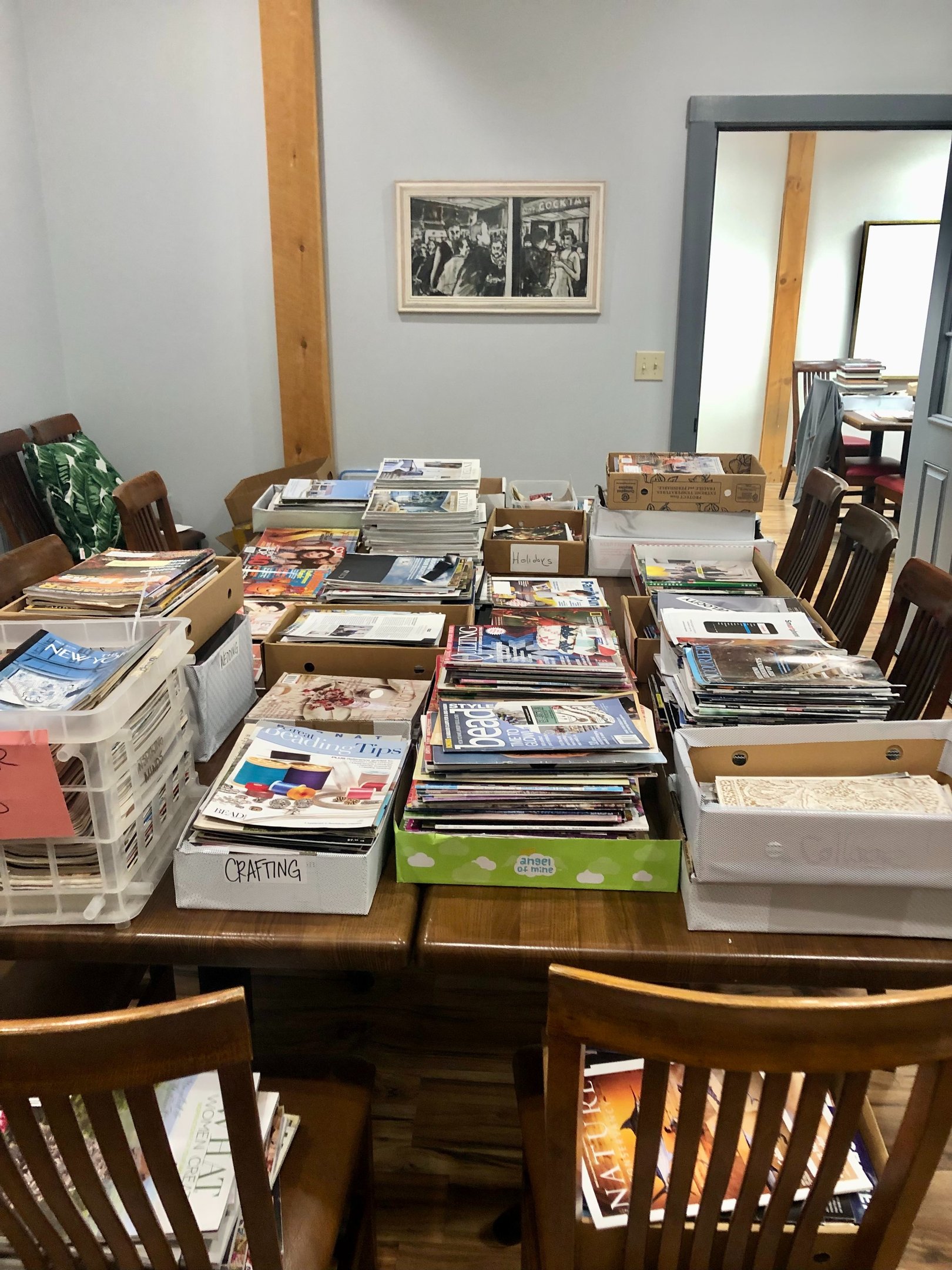 Collection of magazines as source materials