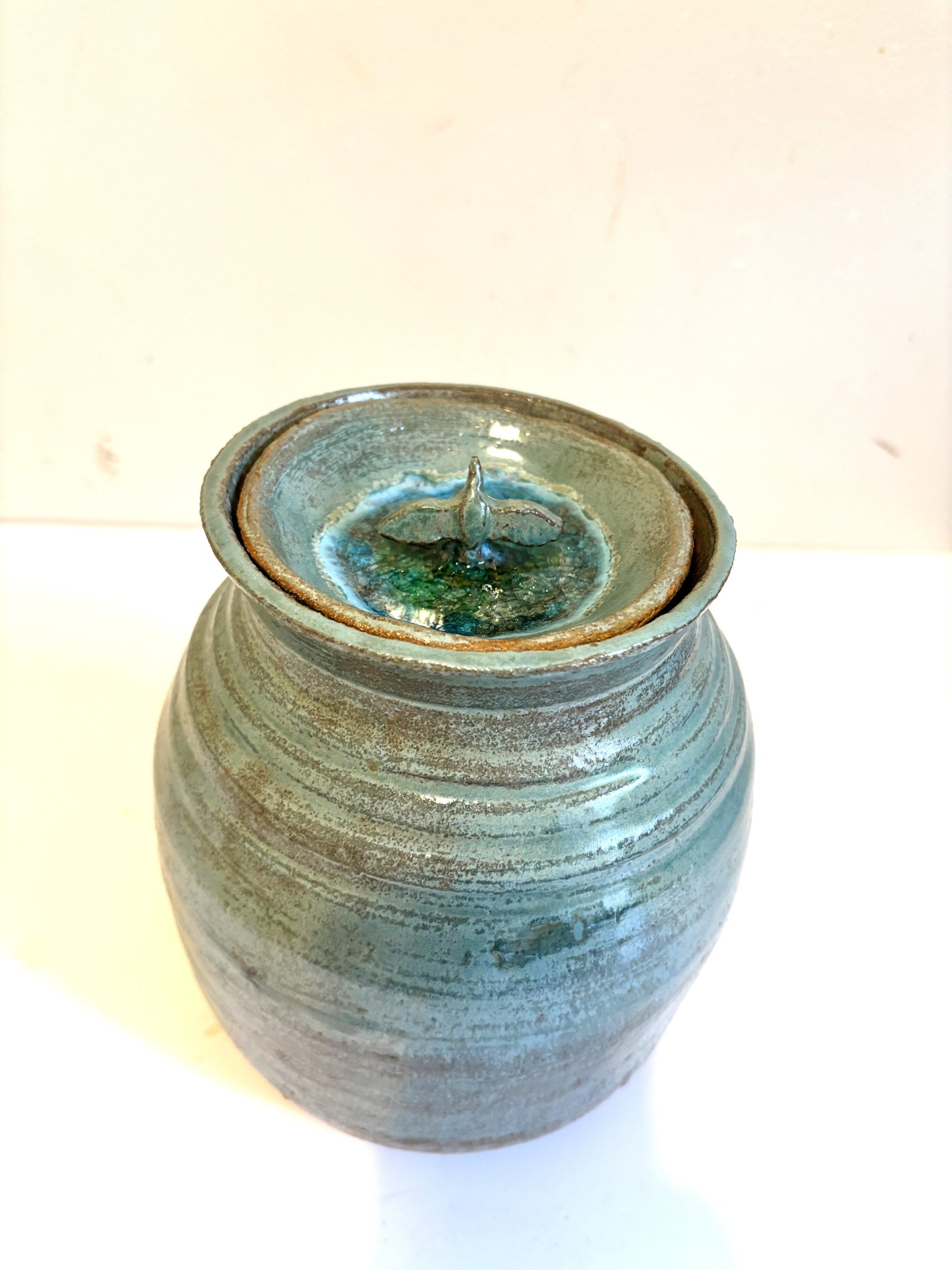 urne funeraire ( couvercle oiseau - Estelle Del