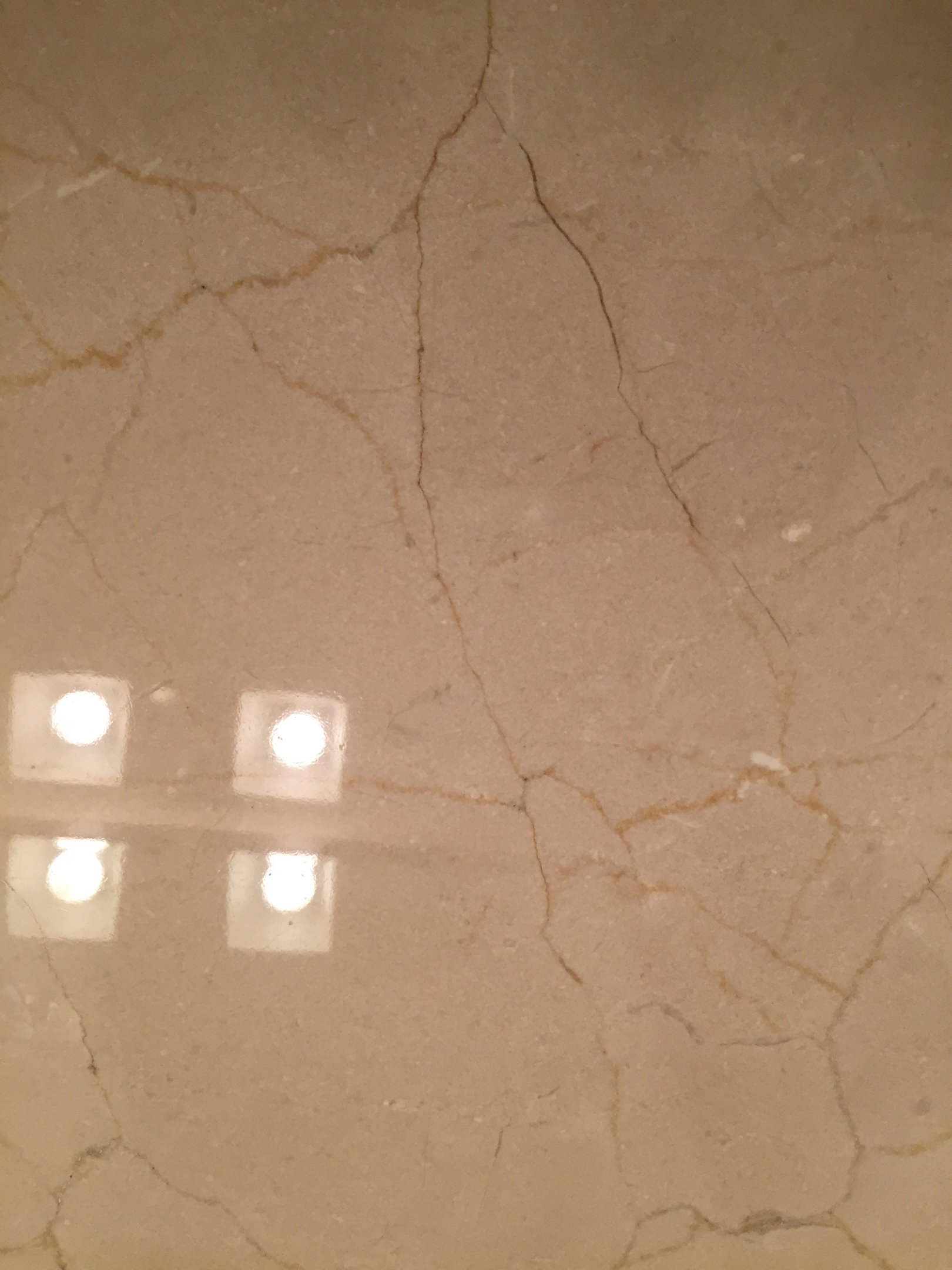 Beautifully Polished Crem Marfil Marble for clarity, depth and shine