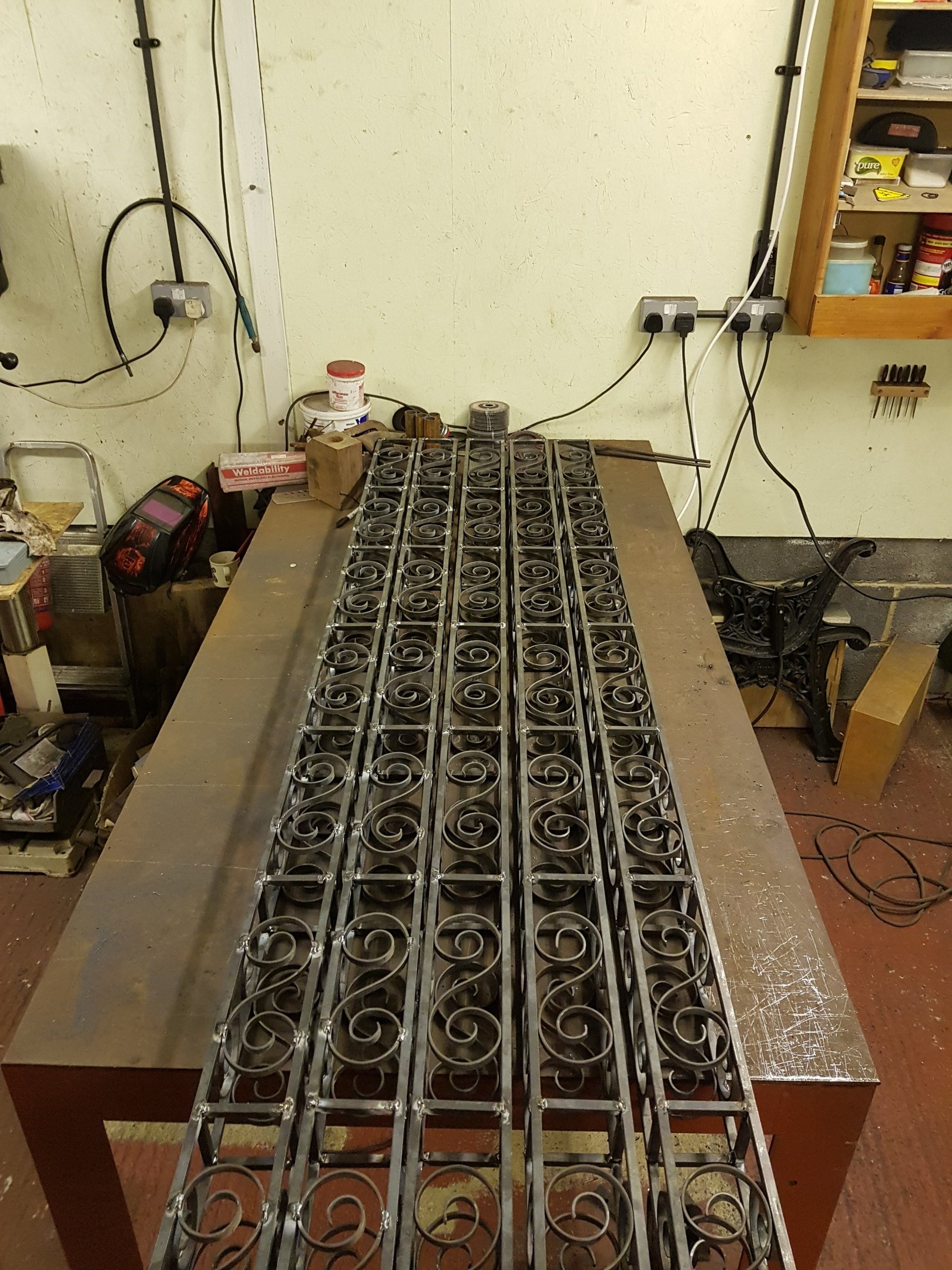 steel uprights hand made for a pergula 