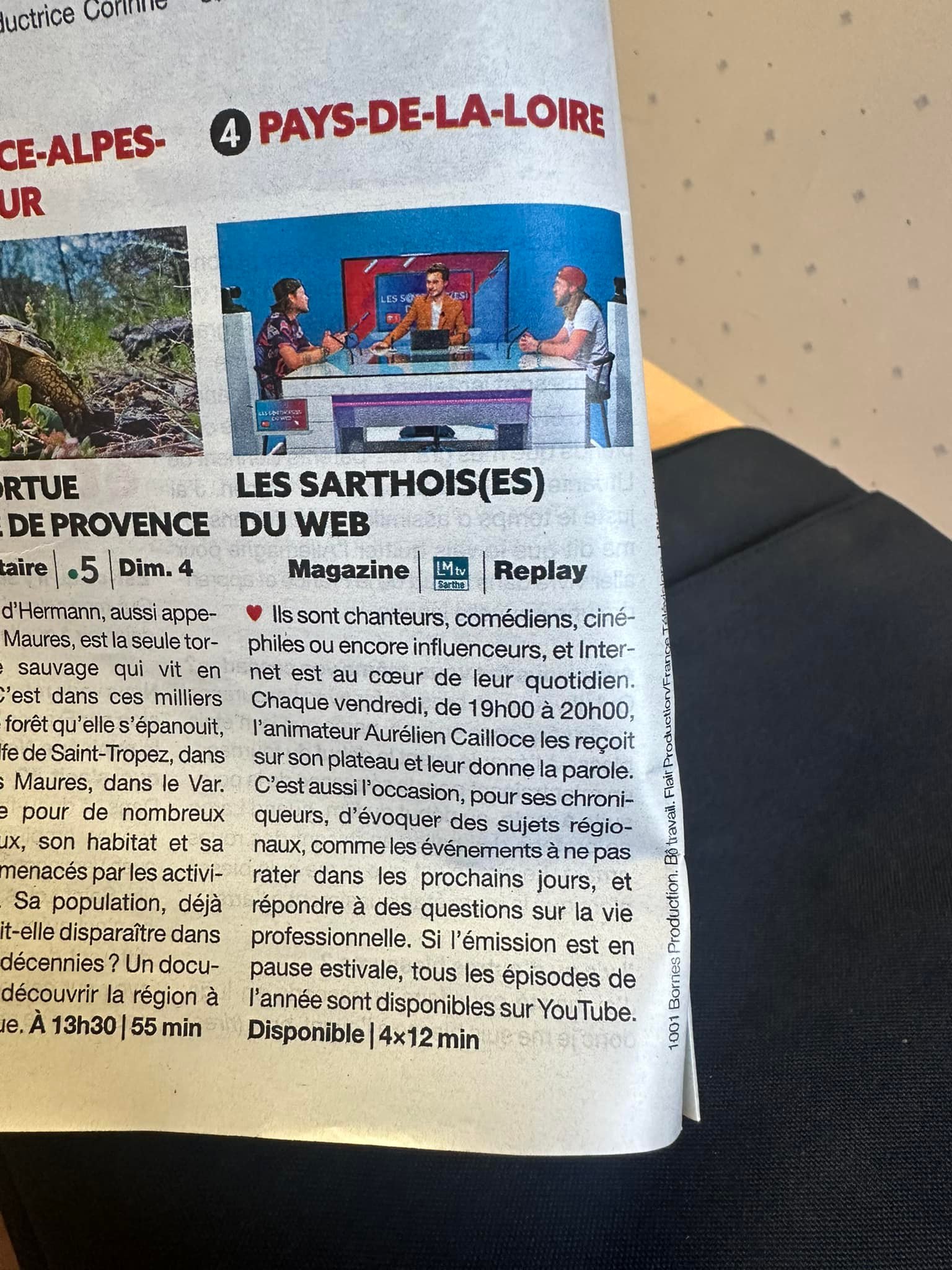 Journal des horaires des émissions de télévision avec les sarthois du web sur LMtv Sarthe 