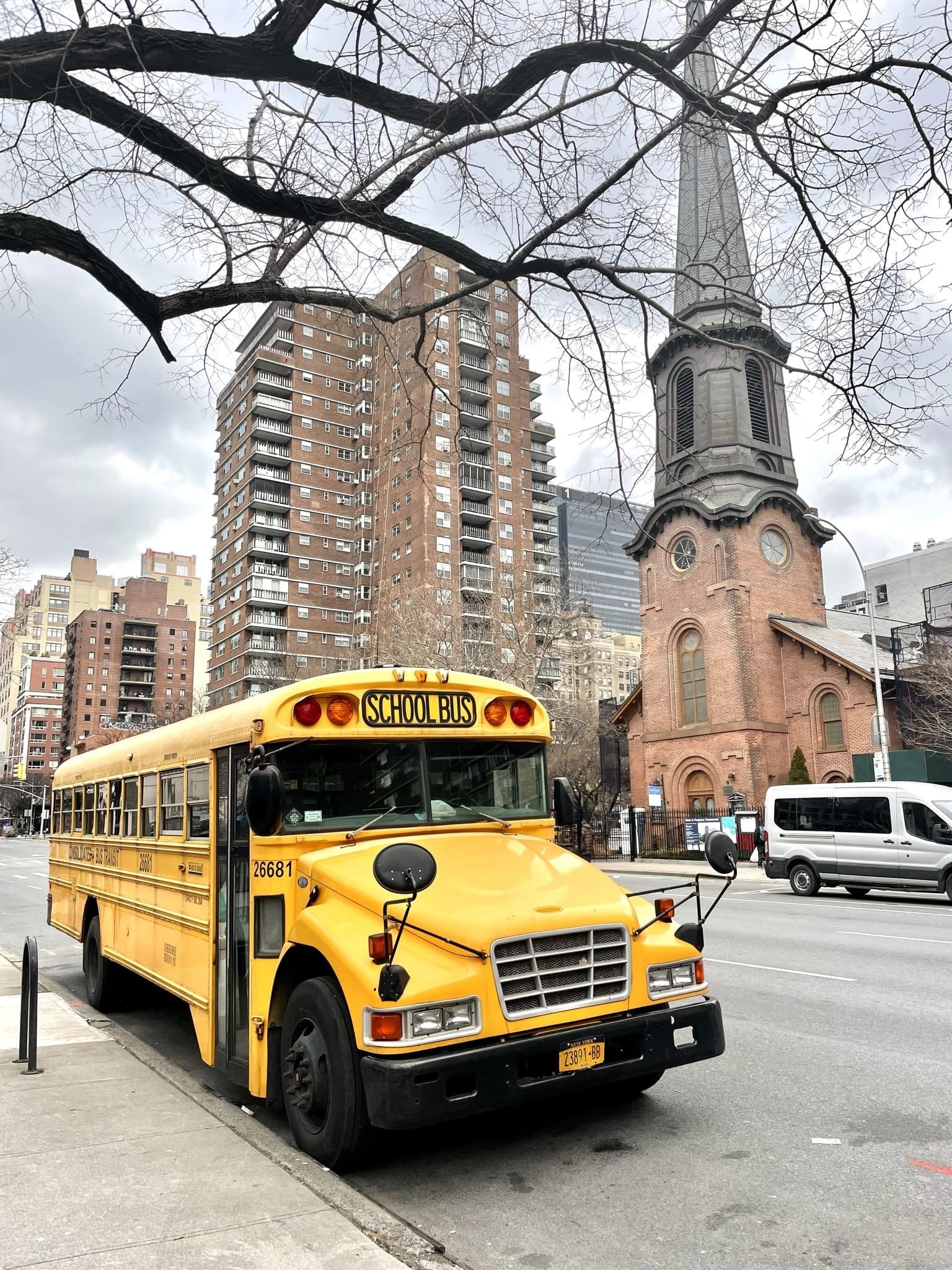 Autobús escolar típico de Nueva York