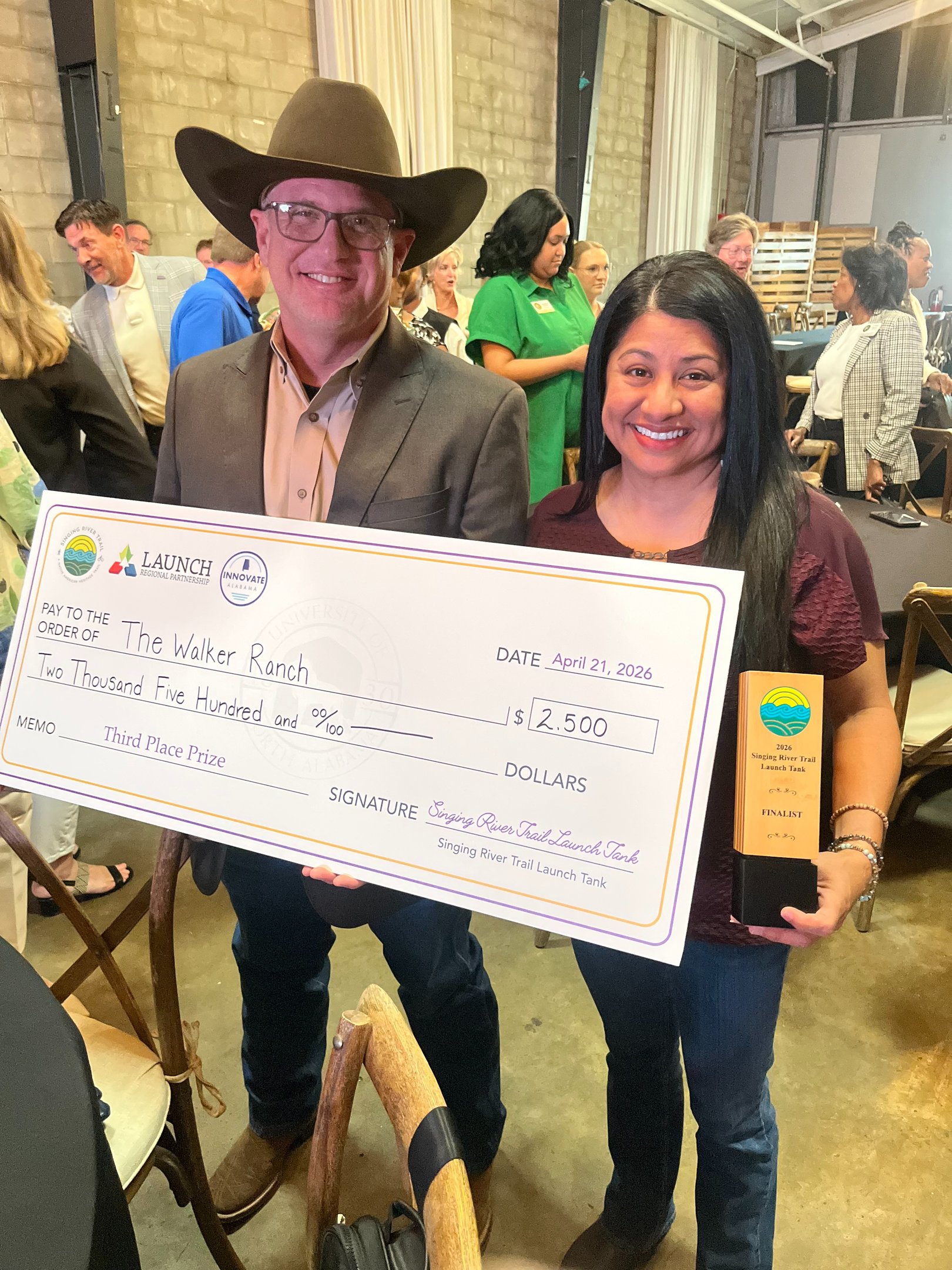 James and Rosie Walker after winning The Singing River Launch Tank