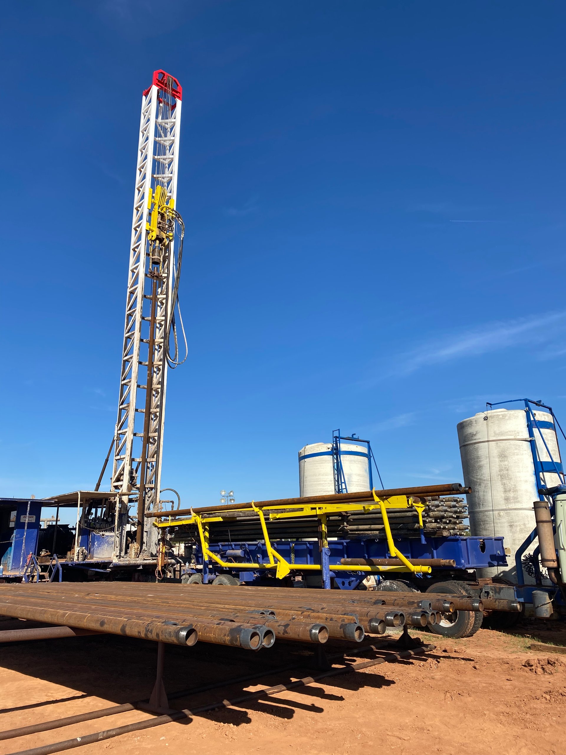 Drilling rig derrick on Texas job site